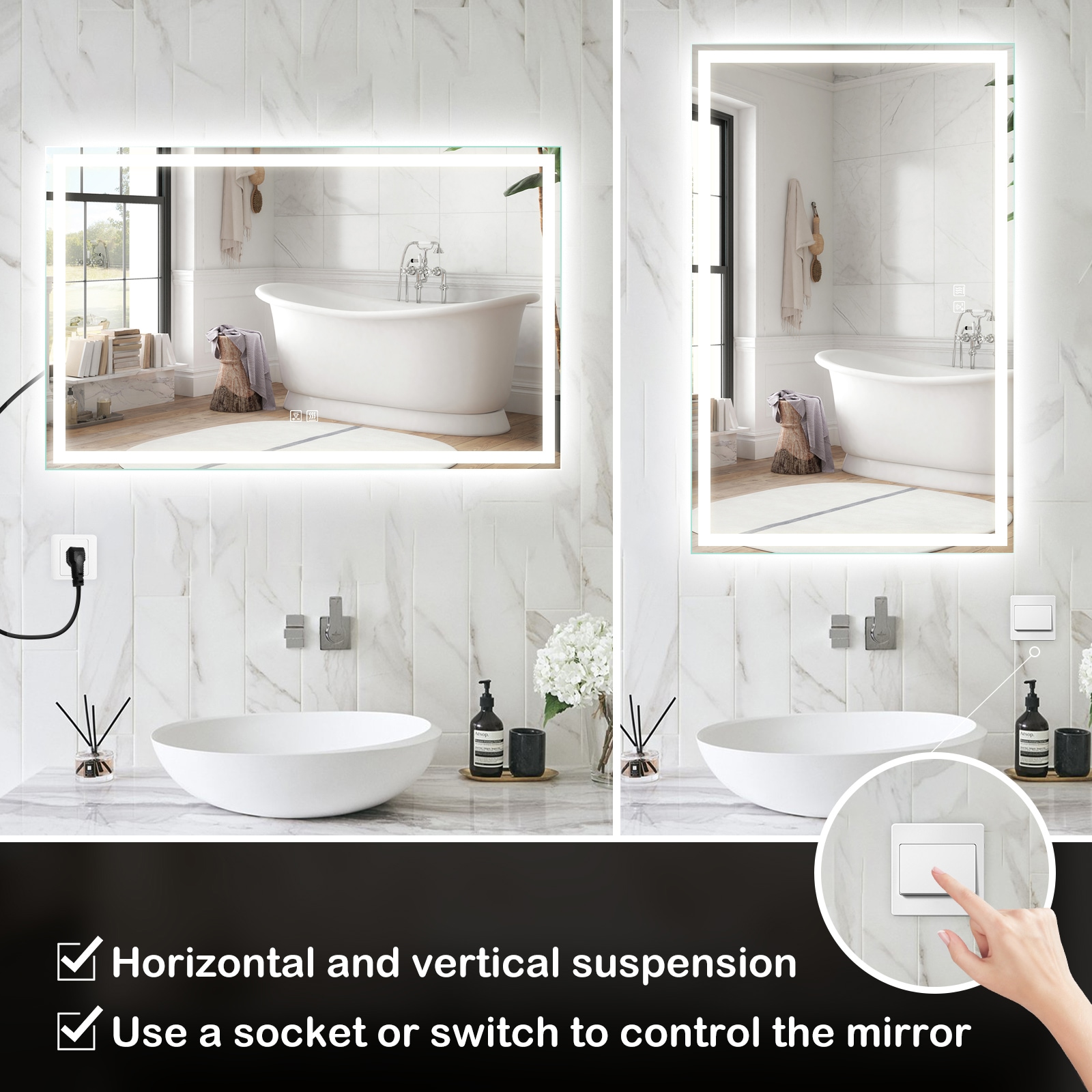 HomLux MA024830TD-OL Framed-Bath-Mirrors - View #7