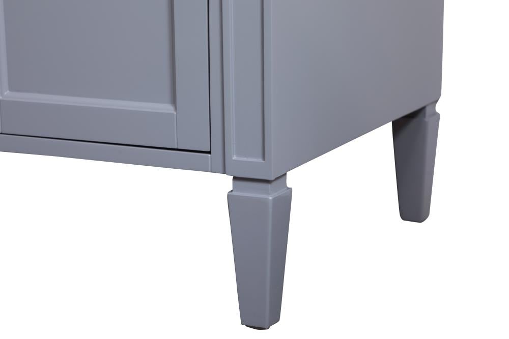 Gray Marble Top Single Bathroom Vanity with Porcelain Sink