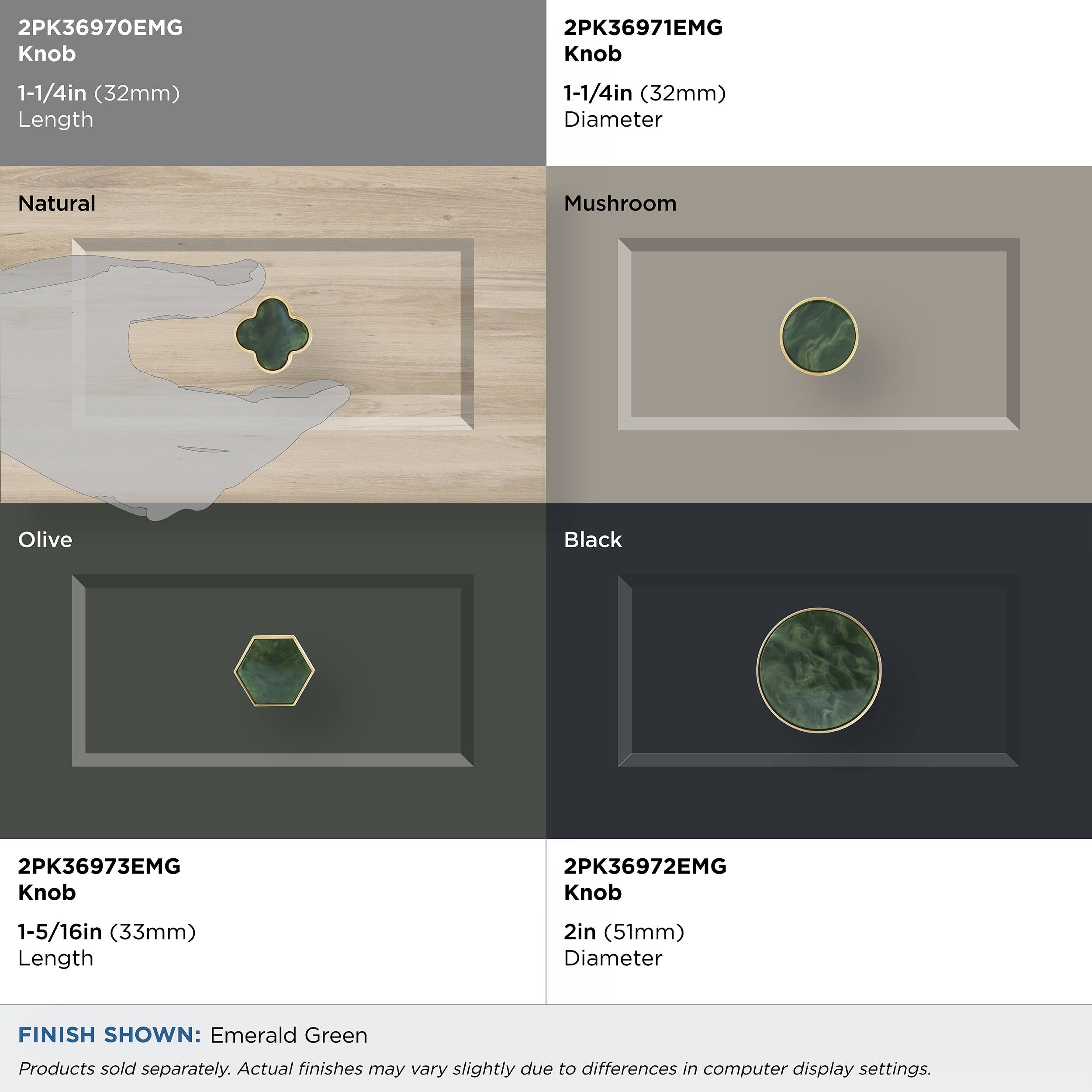 Amerock 2PK36970EMG Cabinet-Knobs - View #3