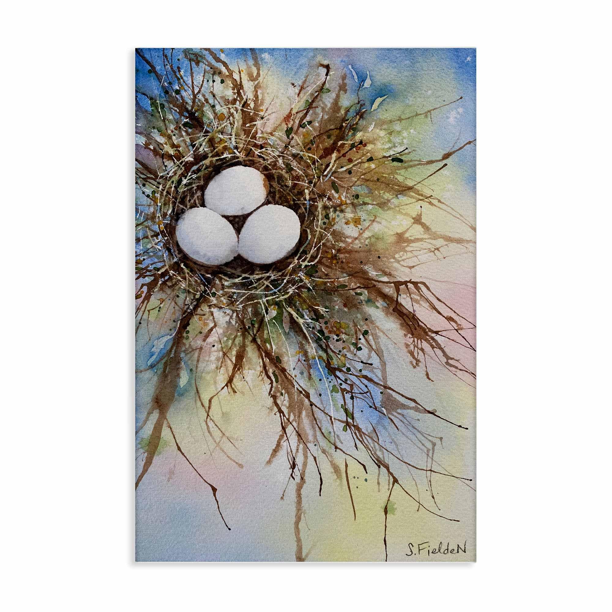 Stupell Industries BS-573-CN-20X30 Modern Watercolor Bird Nest Canvas Wall Art By Stephanie Fielden 20 x 30