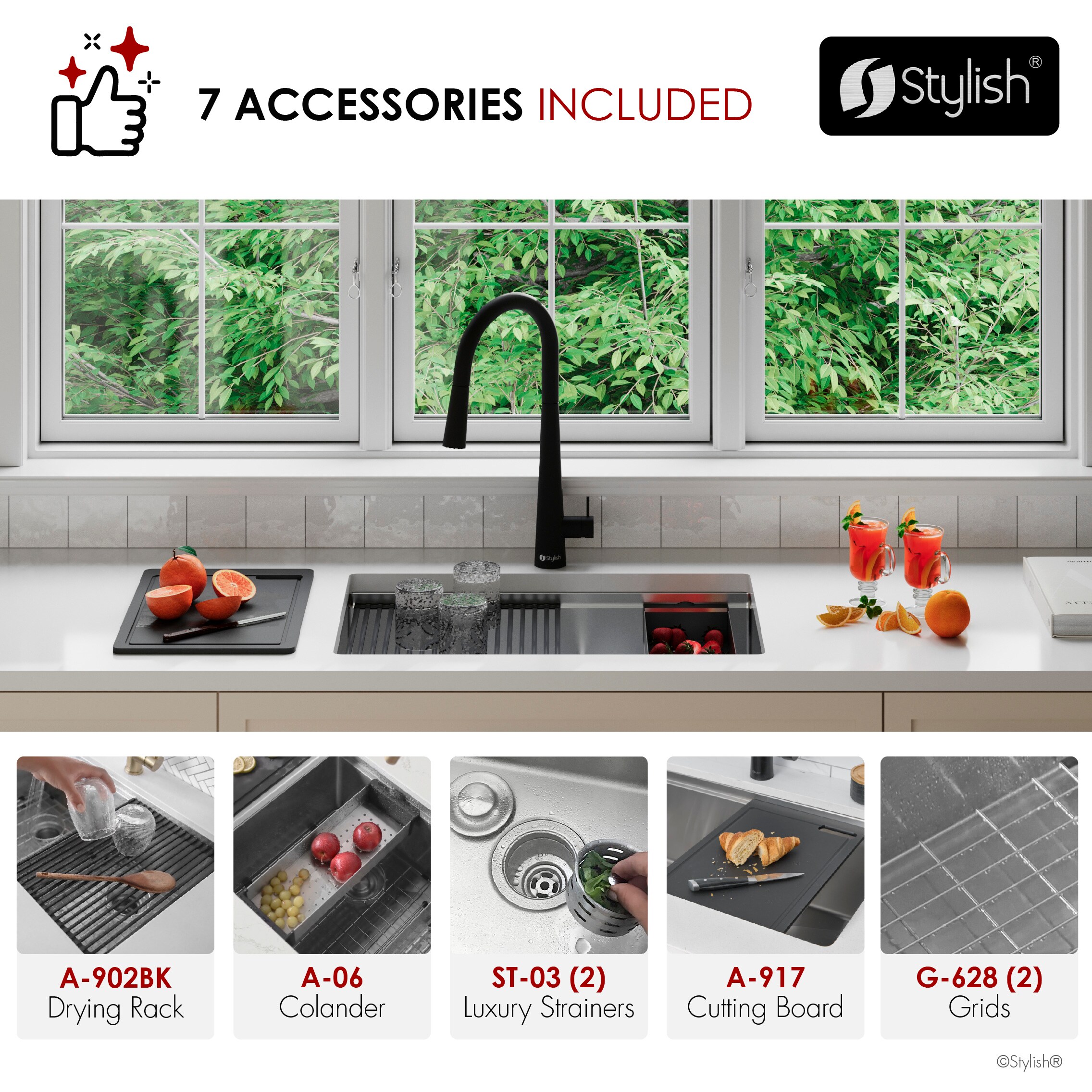 Stylish S-628WK Kitchen-Sinks - View #6