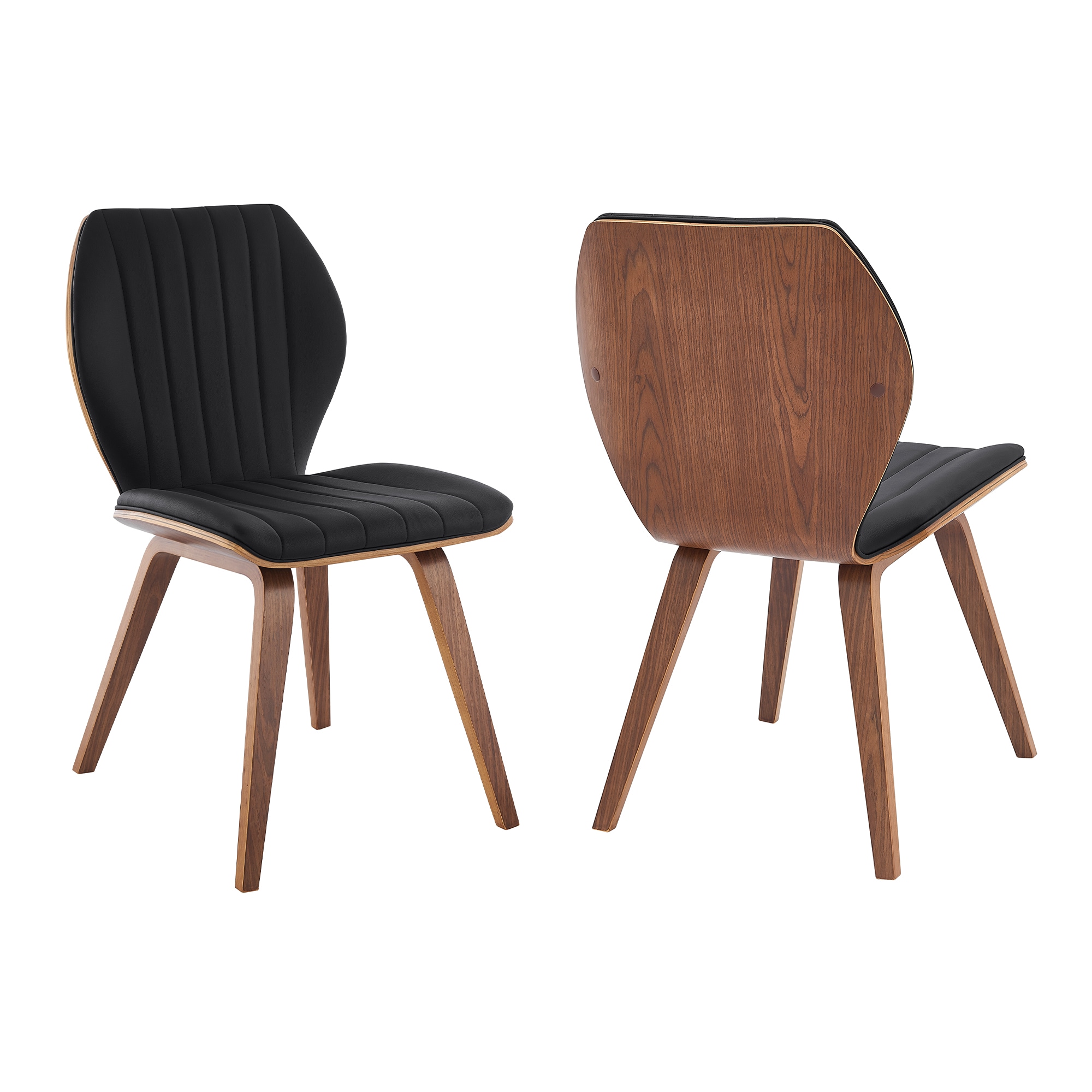 Armen Living LCONSIWABL Set of 2 Contemporary/Modern Faux Leather Upholstered Dining Side Chair (Wood Frame)