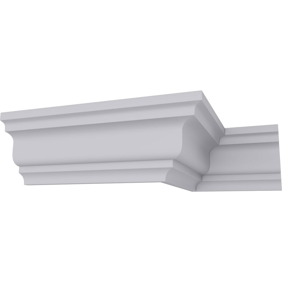 Ekena Millwork 686923 3-in T x 5-in W x 7-ft 10-1/2-in L Primed Urethane Crown Moulding 12 -Pack