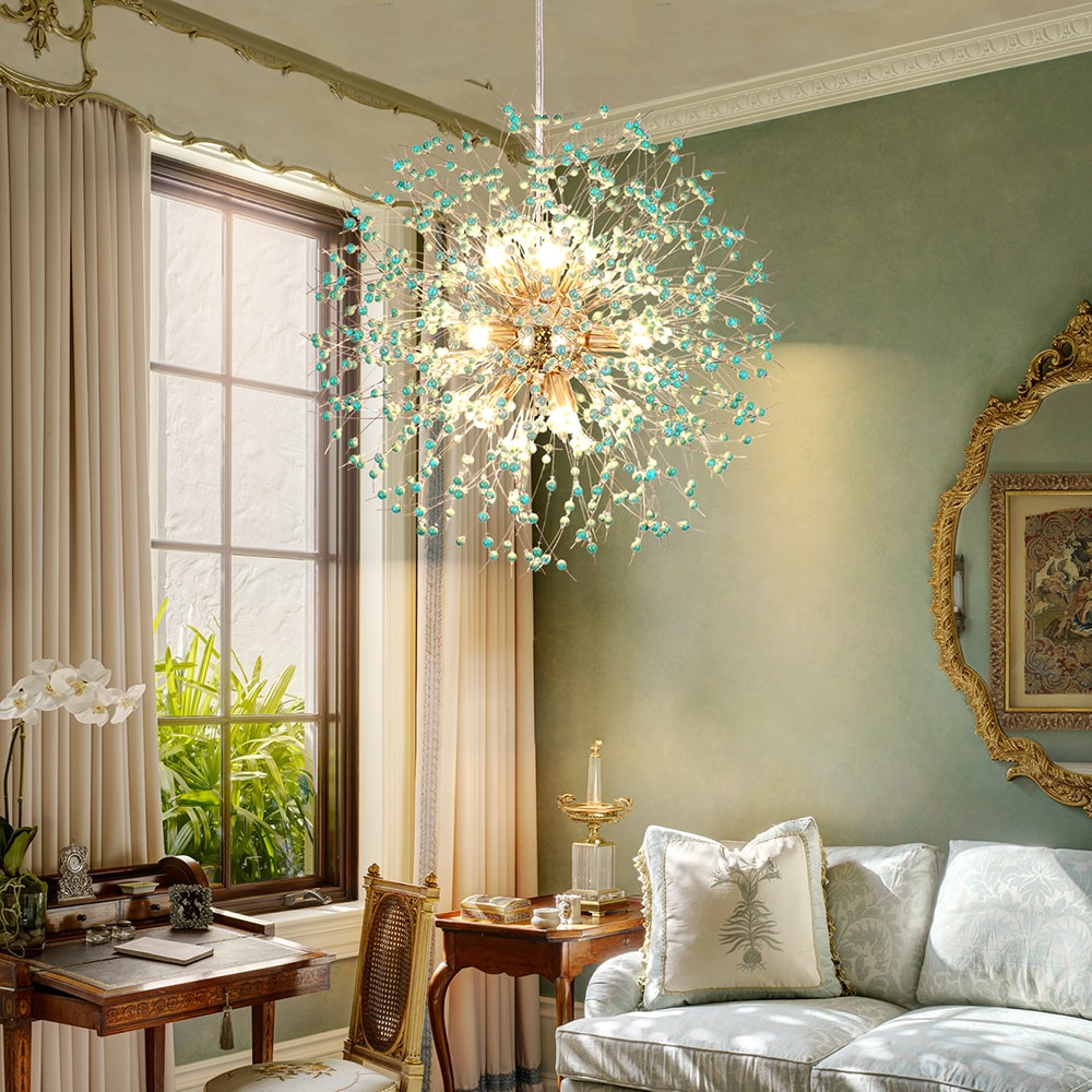 EDISLIVE 9-Light Gold Modern/Contemporary Chandelier