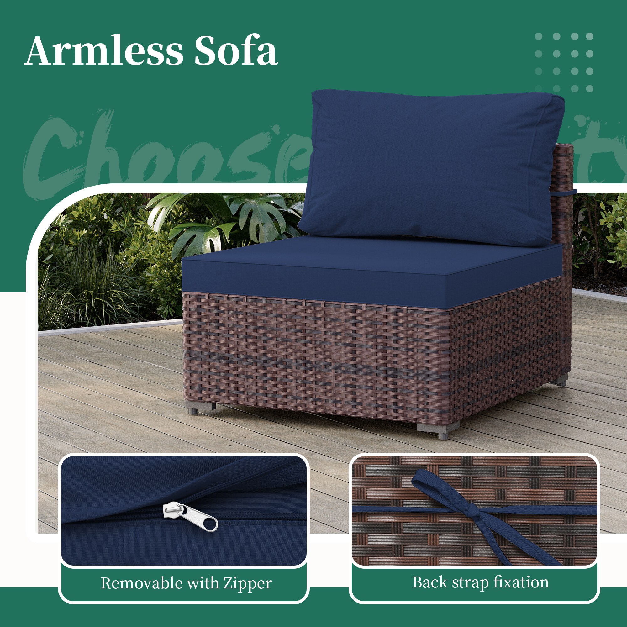 UPHA TBSF-AB43BR-NAVYBLUE Patio-Conversation-Sets - View #8