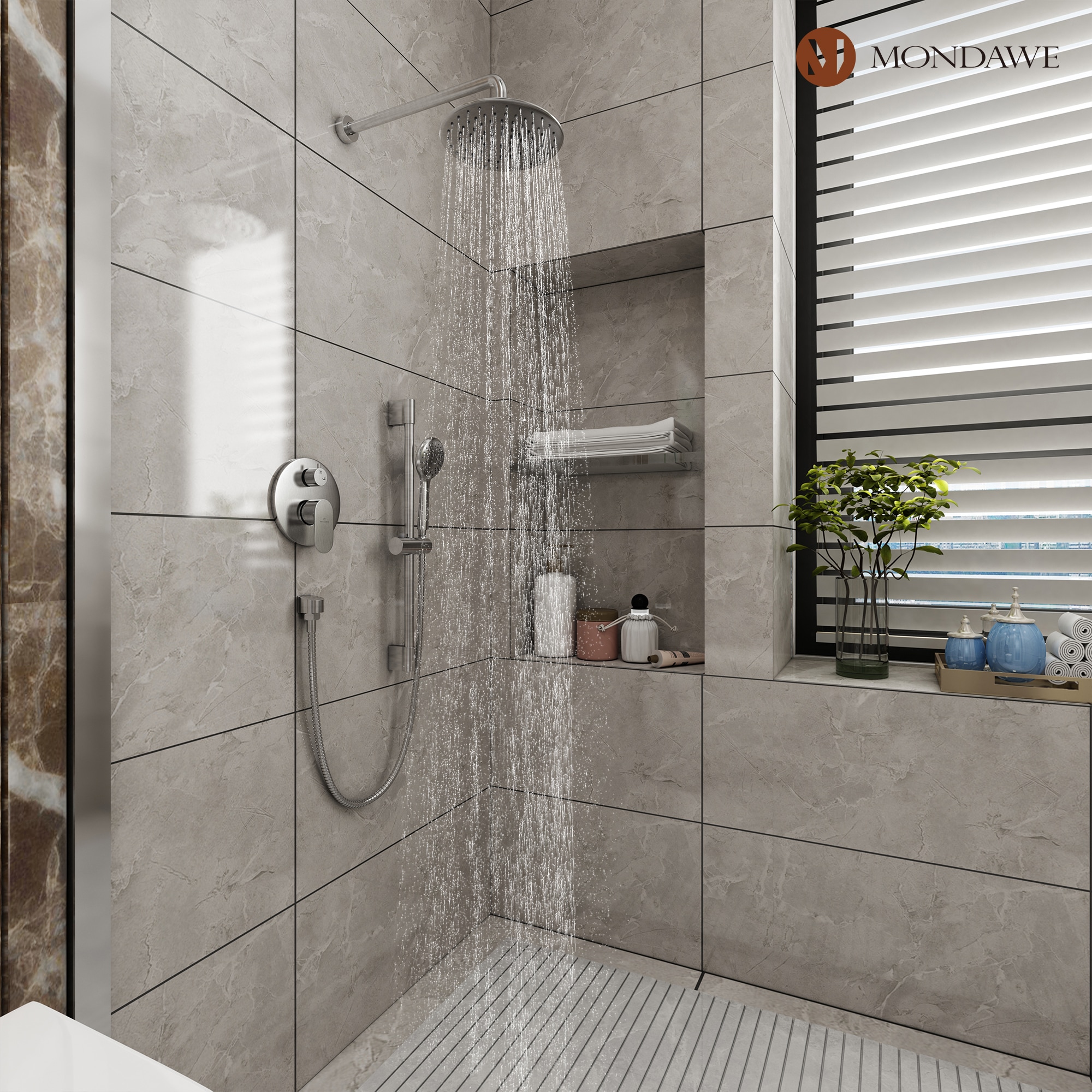 Mondawe MD-A3816-BN Showerhead-Bar-Panels - View #2