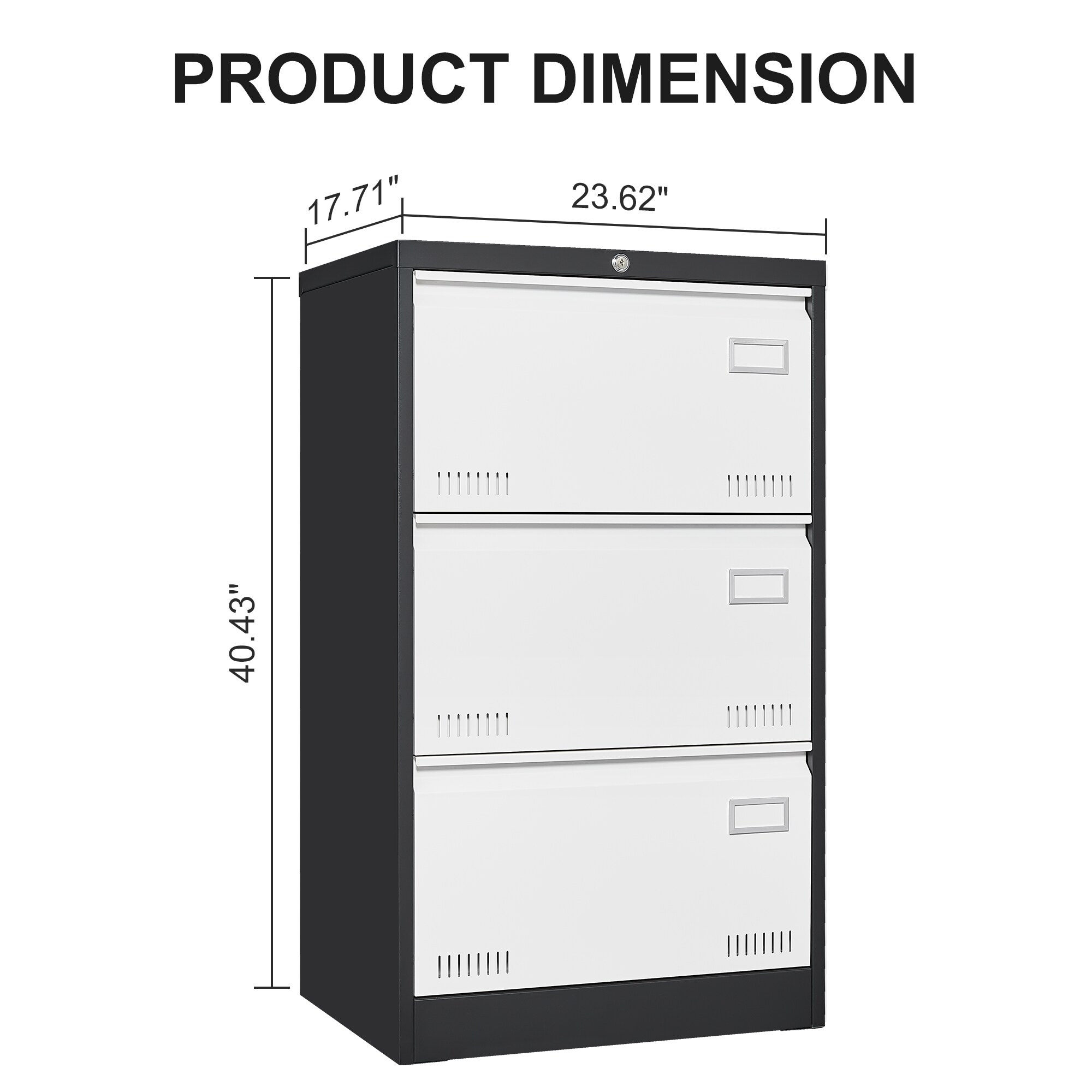 Maocao Hoom Black+White 23.62-in File Cabinet