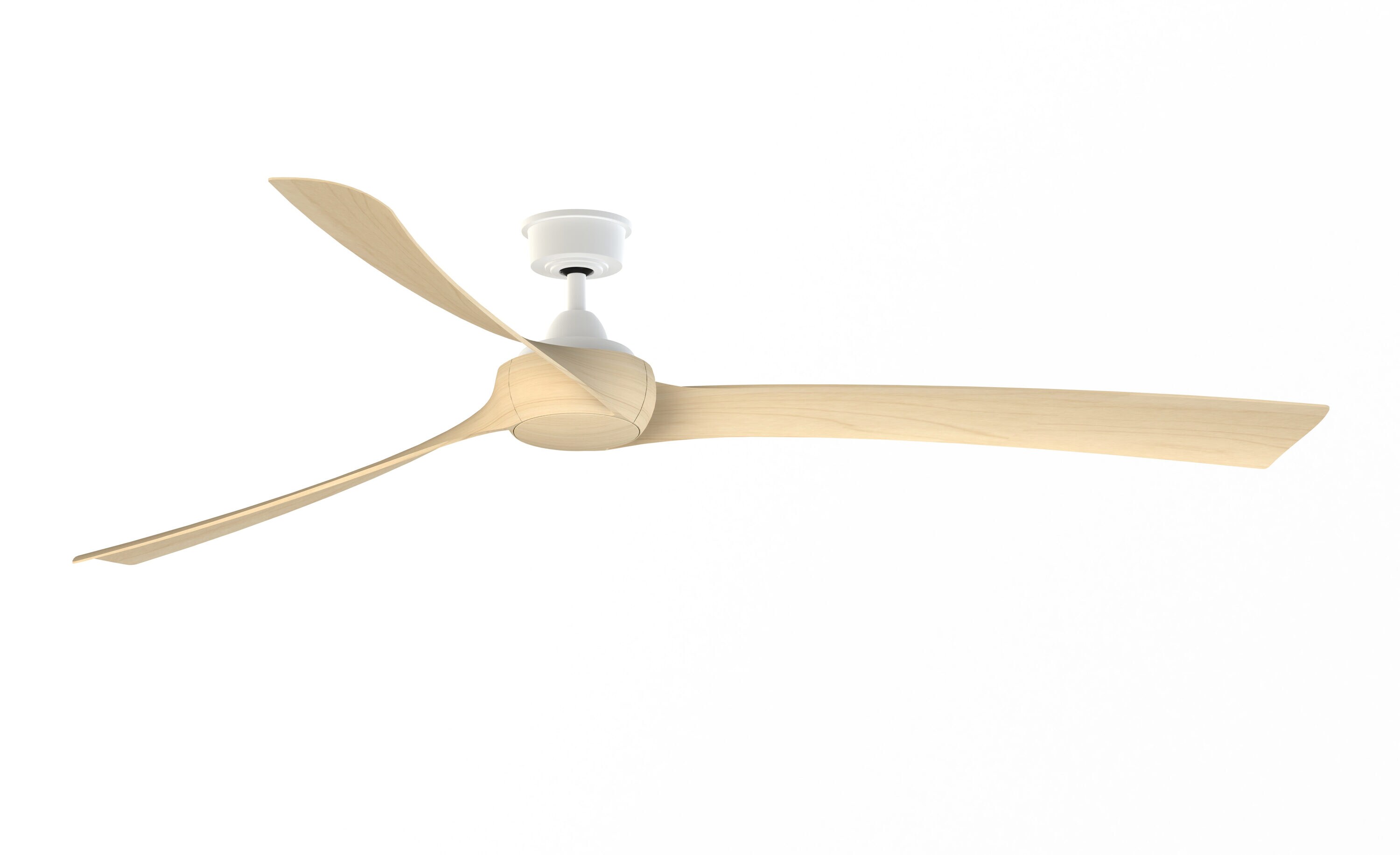 Fanimation Wrap Custom 84-in Matte White with Natural Blades Indoor/Outdoor Smart Ceiling Fan Light Kit Compatible and Remote (3-Blade) FPD8531MW-84N Sansujyuku sansujyuku.com