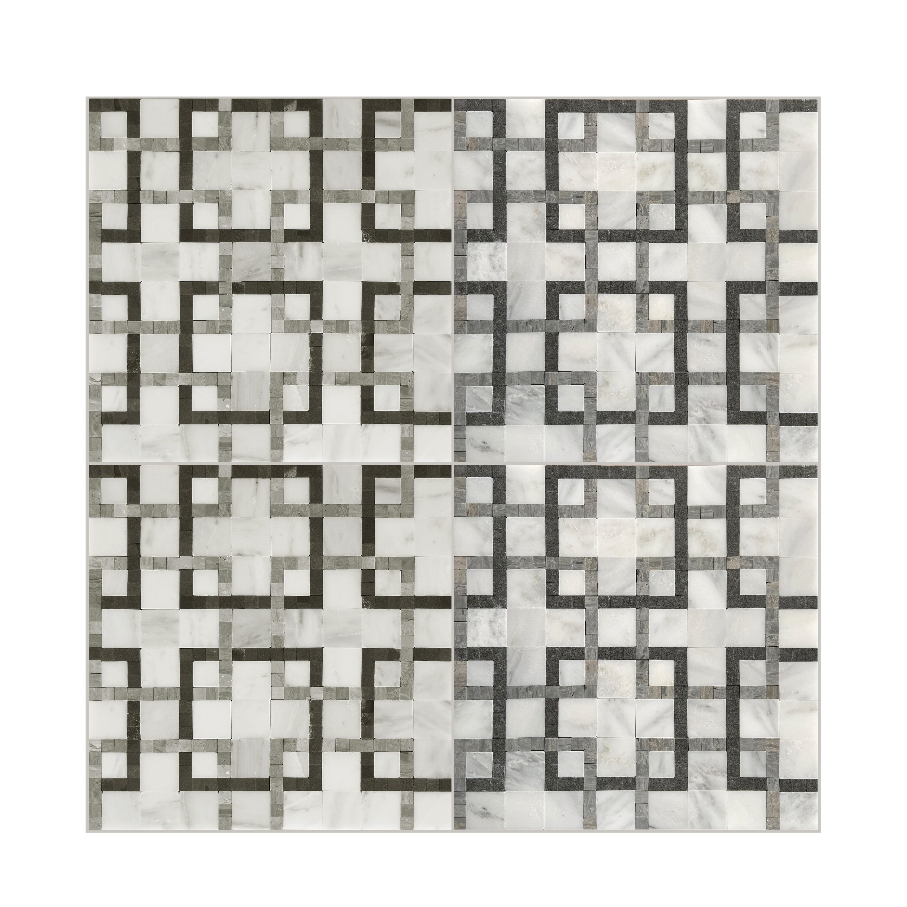 GBI Tile & Stone Inc. Patchwork Grey Honed 11-in x 11-in Honed Natural Stone Marble Linear Patterned Floor and Wall Tile (0.84-sq. ft/ Piece) -  2412365
