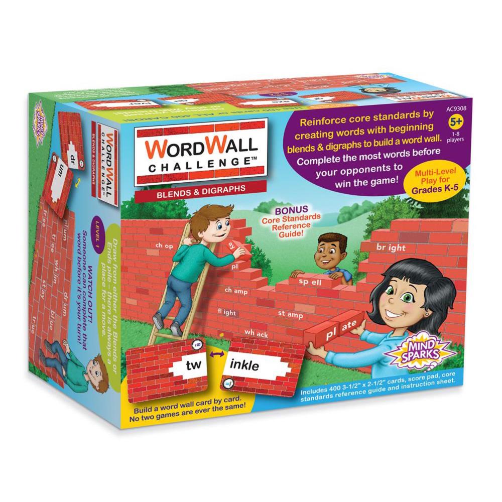  PACAC9308 WordWall Challenge Card Game, Blends and Digraphs