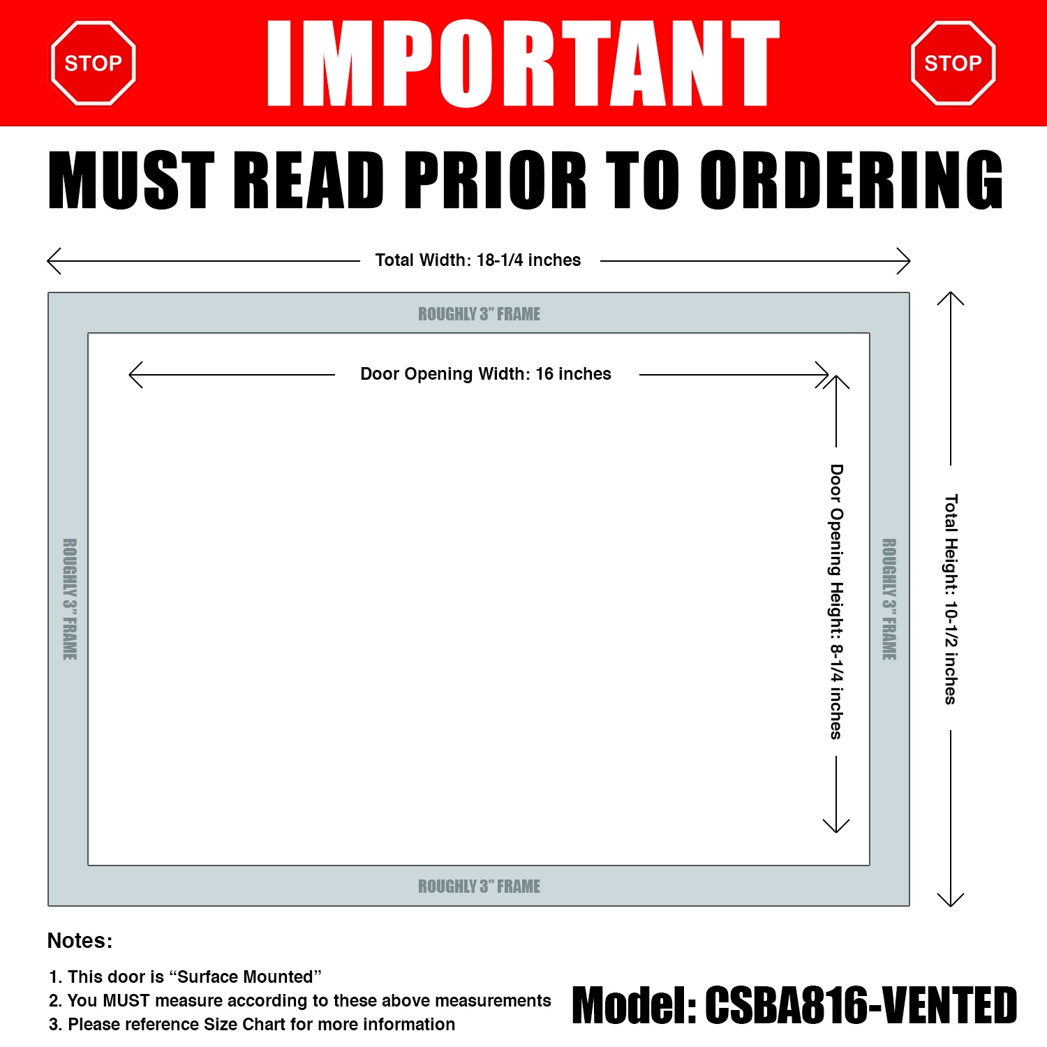 Crawl Space Door Systems CSBA816-VENTED Foundation-Vents - View #2