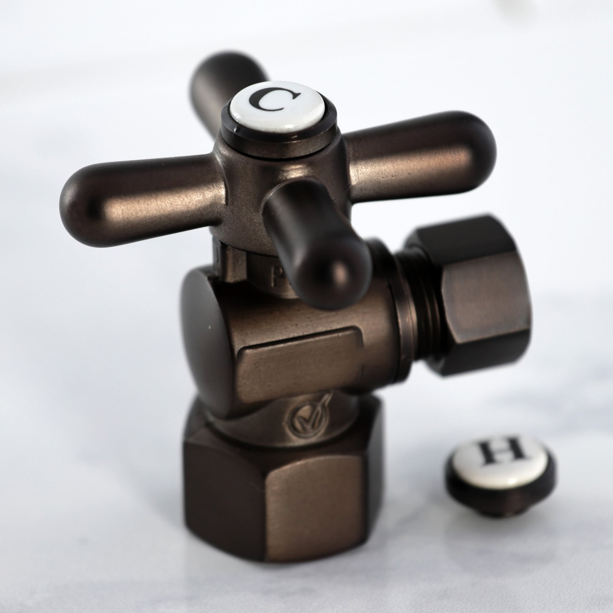 Elements of Design ECC43105X 1/2-in FIP x 3/8-in OD Compression Brass Quarter turn Stop Angle valve