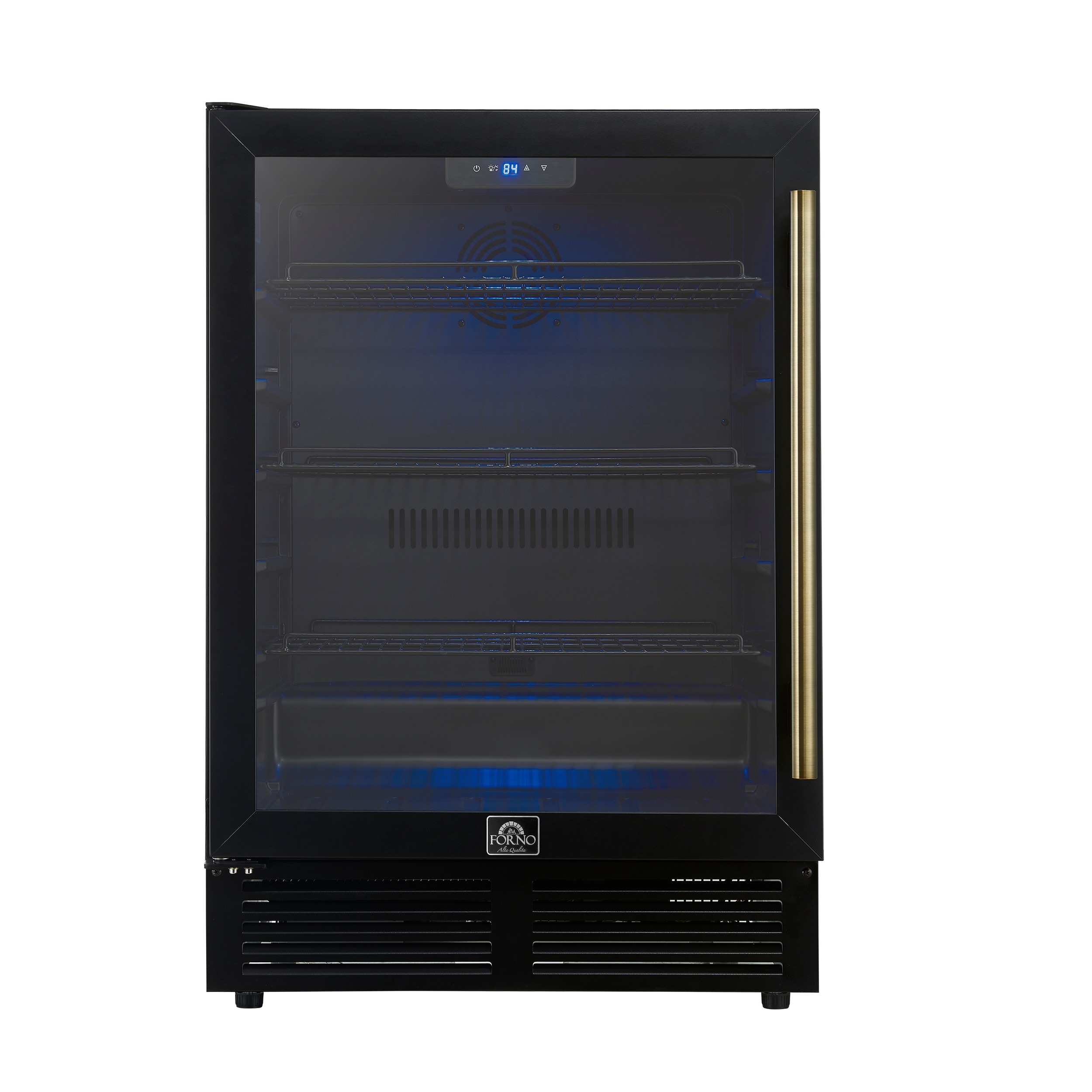 FORNO FWCDR6665-24BLK 24-in W 188 -Can Capacity Black Built-in/Freestanding Indoor Beverage Refrigerator with Glass Door