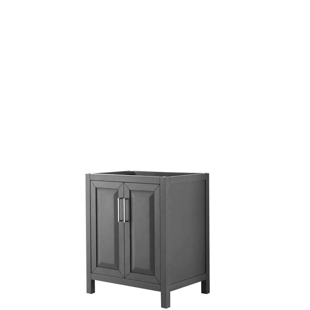 Wyndham Collection WCV252530SKGCXSXXMXX Daria 30-in Dark Gray with Polished Chrome Trim Bathroom Vanity Base Cabinet without Top