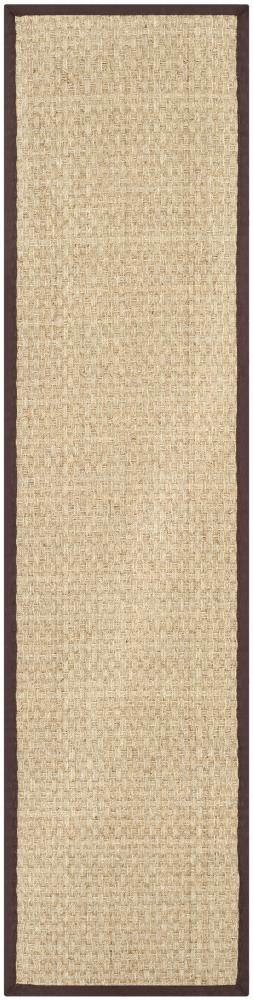 Safavieh NF114B-214 Natural Fiber Hampton 2 x 14 (ft) Loomed Seagrass Natural/Brown Rectangular Indoor Solid Coastal Runner rug