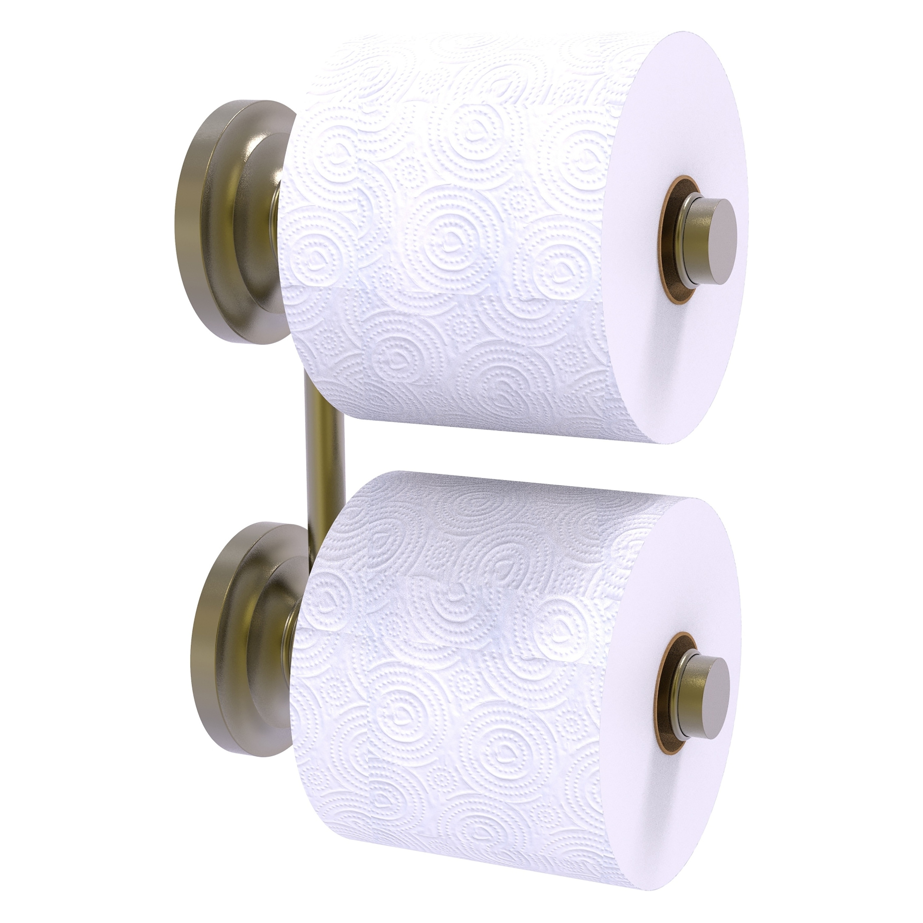 Allied Brass QN-24-RR-2-ABR Que New Antique Brass Wall mount Double post Toilet Paper Holder 2 -Rolls