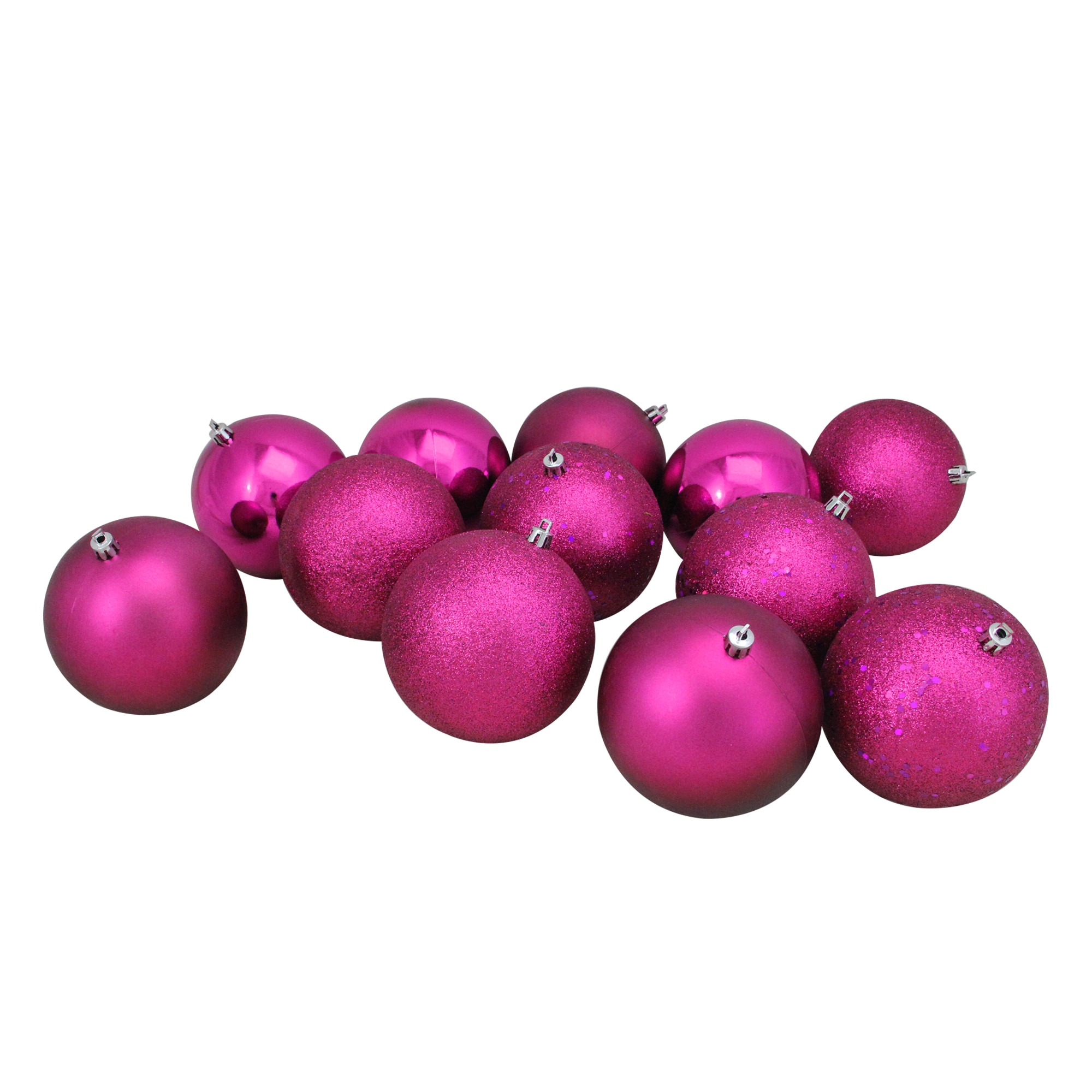Northlight 31753473 12 -Pack Pink Ball Standard Indoor Ornament set Shatterproof