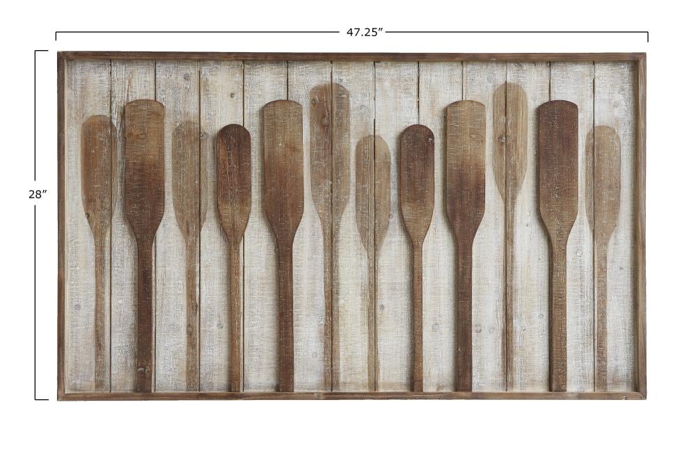 Rustic Brown Wood Framed Paddle Wall Art