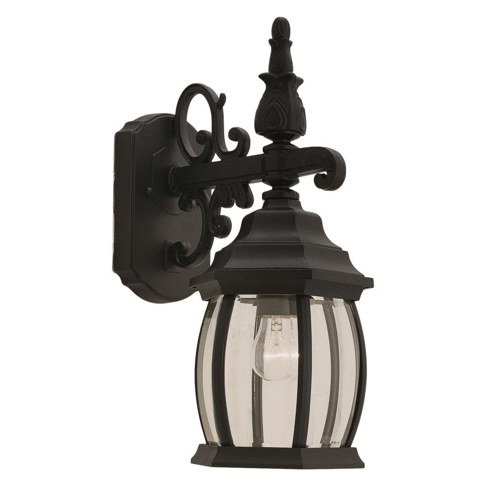 Forte Lighting 1700-01-04 Bolton 1 -Light 16-in H Satin Black Hardwired Outdoor Wall Light