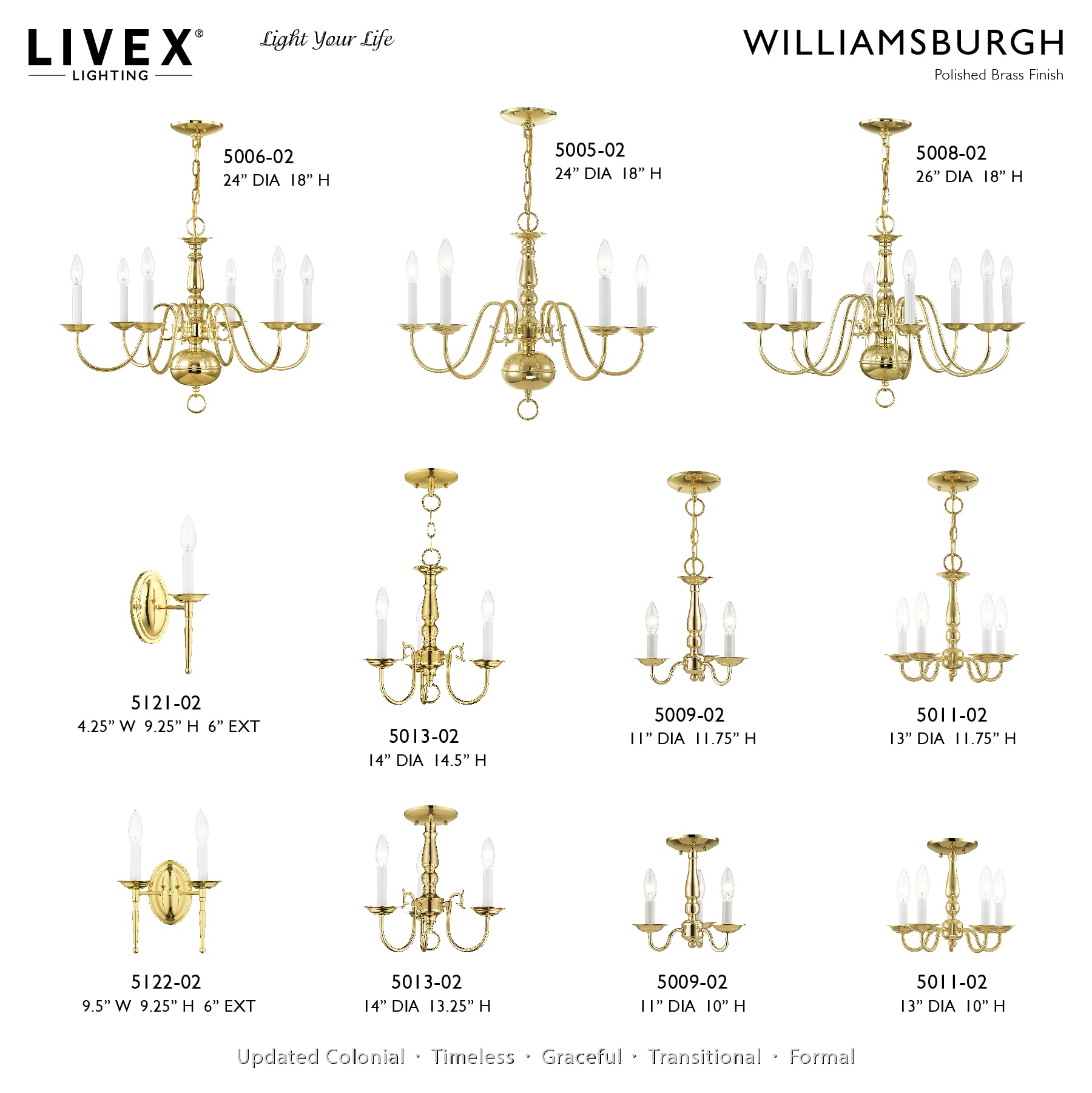 Livex Lighting 5006 Brass Williamsburgh 6-Light 24 hotsell