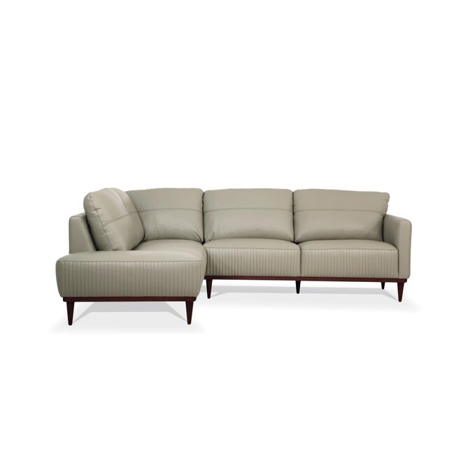 Acme Furniture Tampa Modern Airy Green, Green Leather Sectional With Chaise
