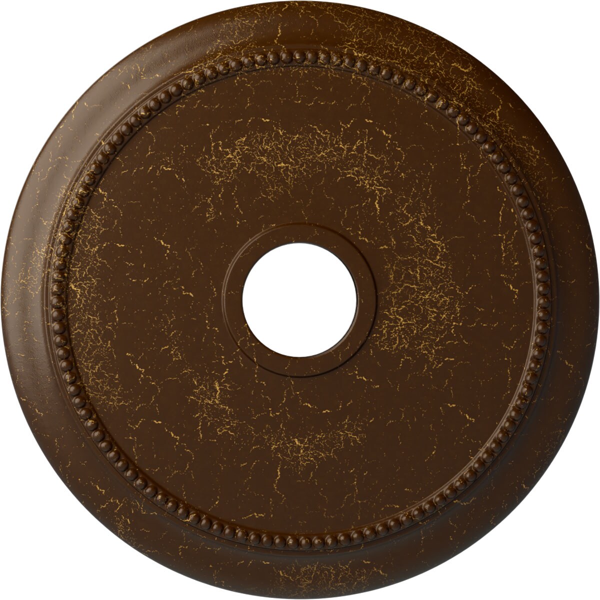 Ekena Millwork CM24CRRBC Crendon 24.125-in W x 24.125-in L Painted Root Beer Crackle Polyurethane Whole Ceiling Medallion