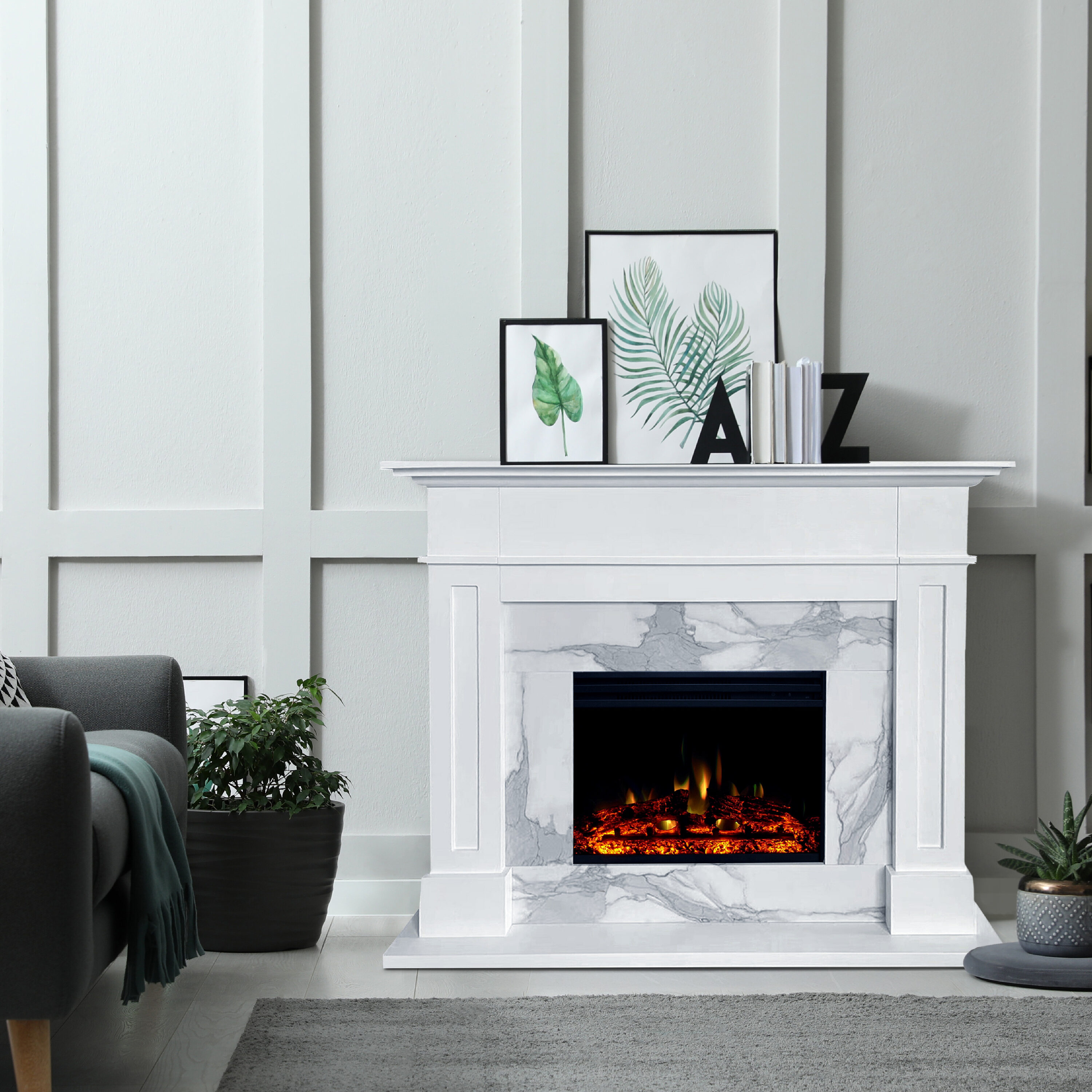 Cambridge CAM5617-1WHTLG3 Electric-Fireplaces - View #9