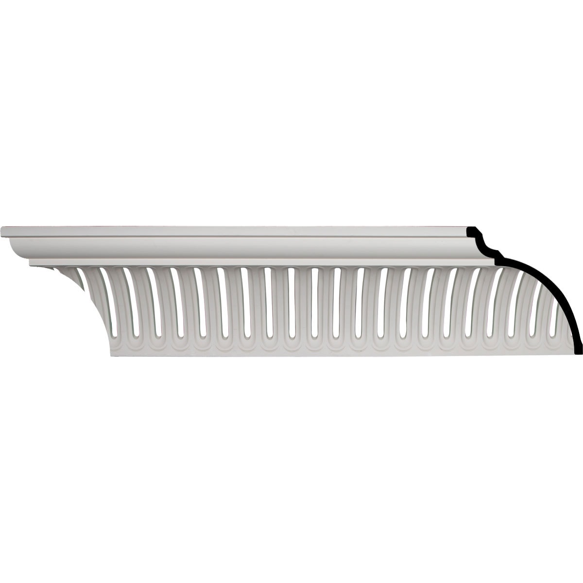 Ekena Millwork MLD11X10X15MB-CASE-8 Melbourne 11-3/8-in x 7-ft 10-1/2-in Primed Urethane Crown Moulding 8 -Pack