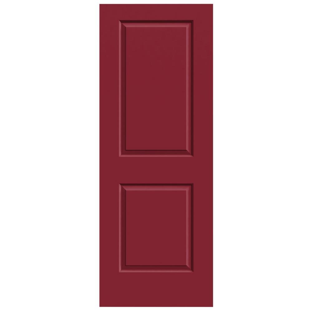 JELD-WEN Carrara 28-in x 80-in Cranberry 2-panel square Smooth Solid core Prefinished Molded composite Slab Door