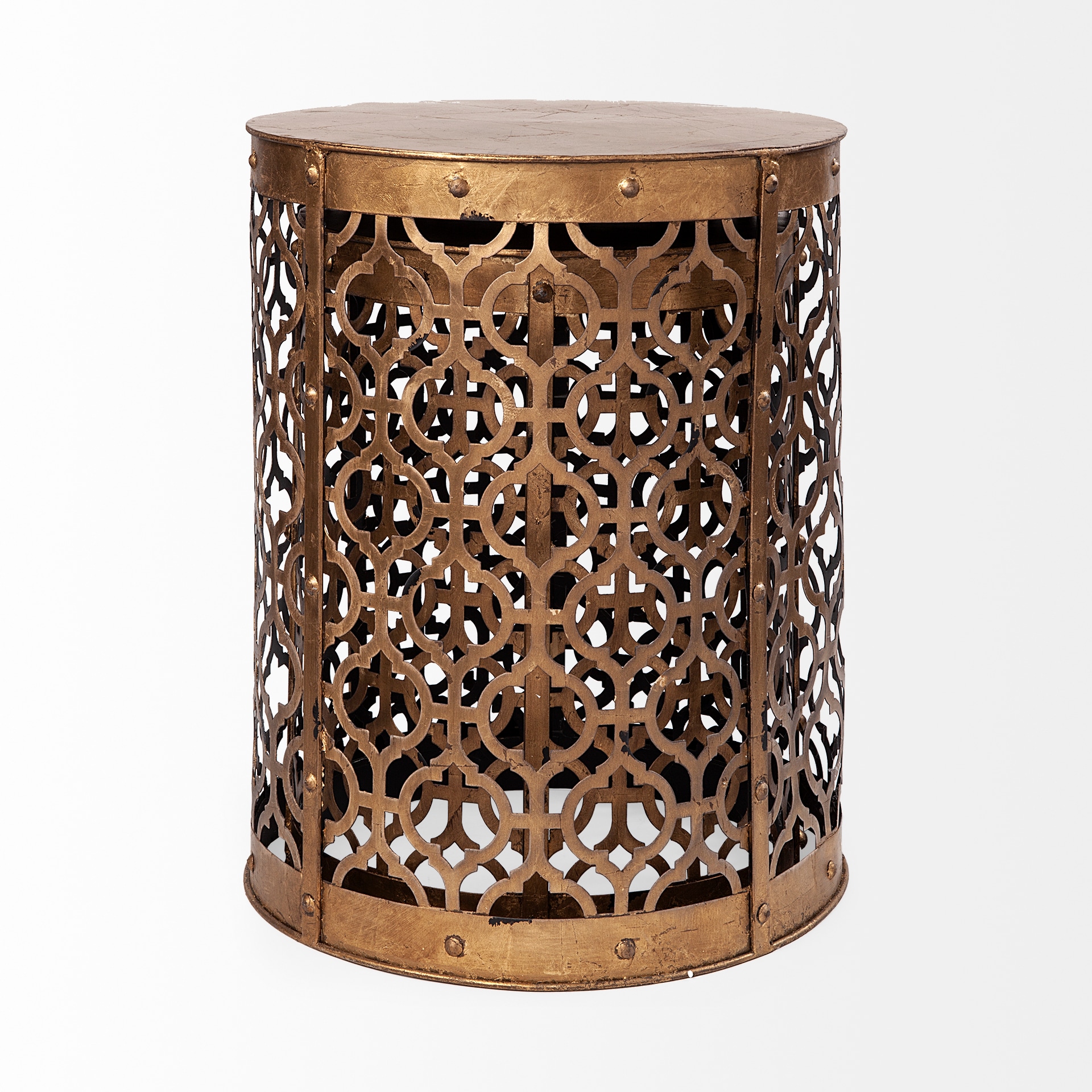 Zimlay Set of 3 Gold Metal Glam Accent Table 43304