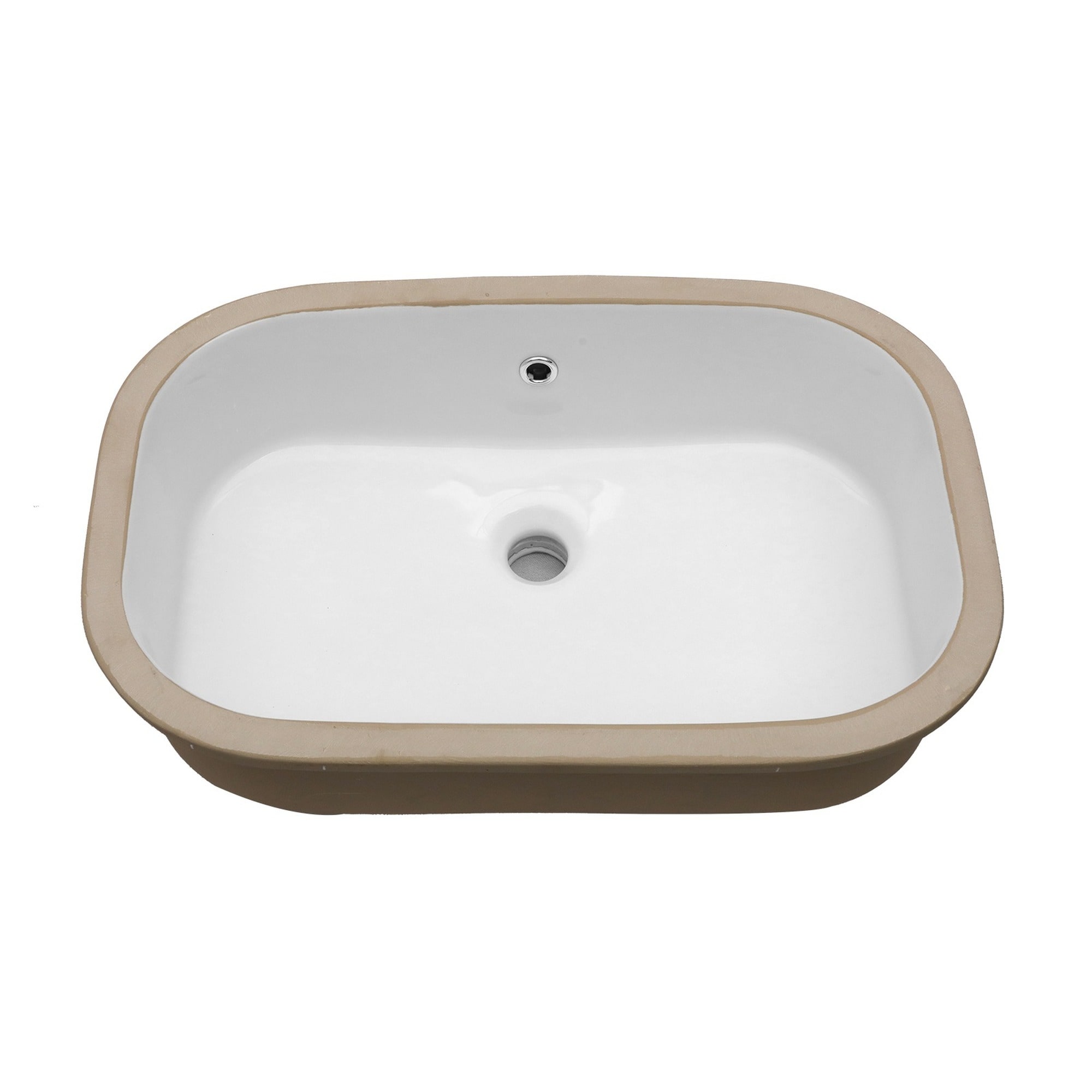 IAK 22 inch x 15 inch White Ceramic Undermount Bathroom Sink with Overflow
