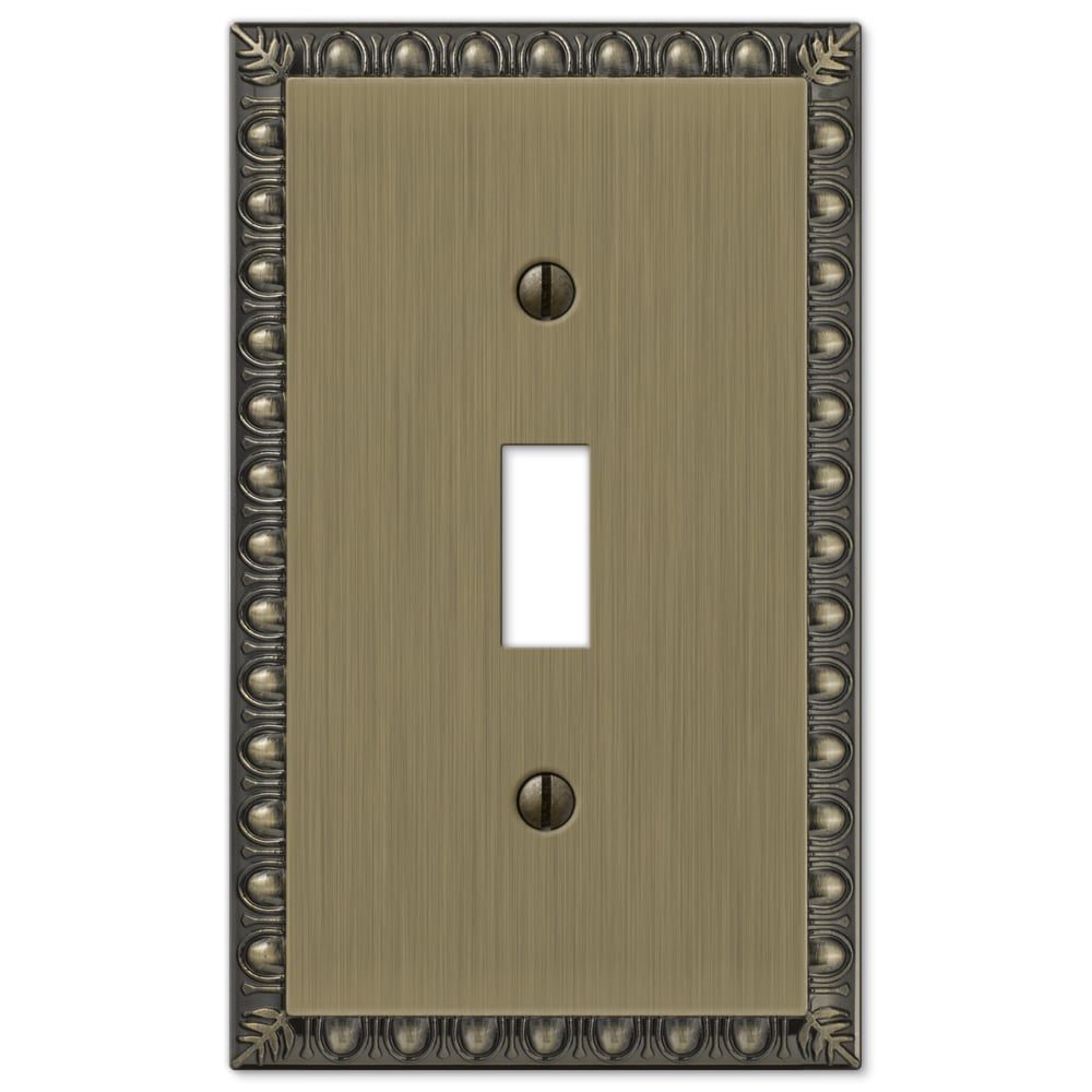 Brushed Brass Single Toggle Cast Metal Wallplate