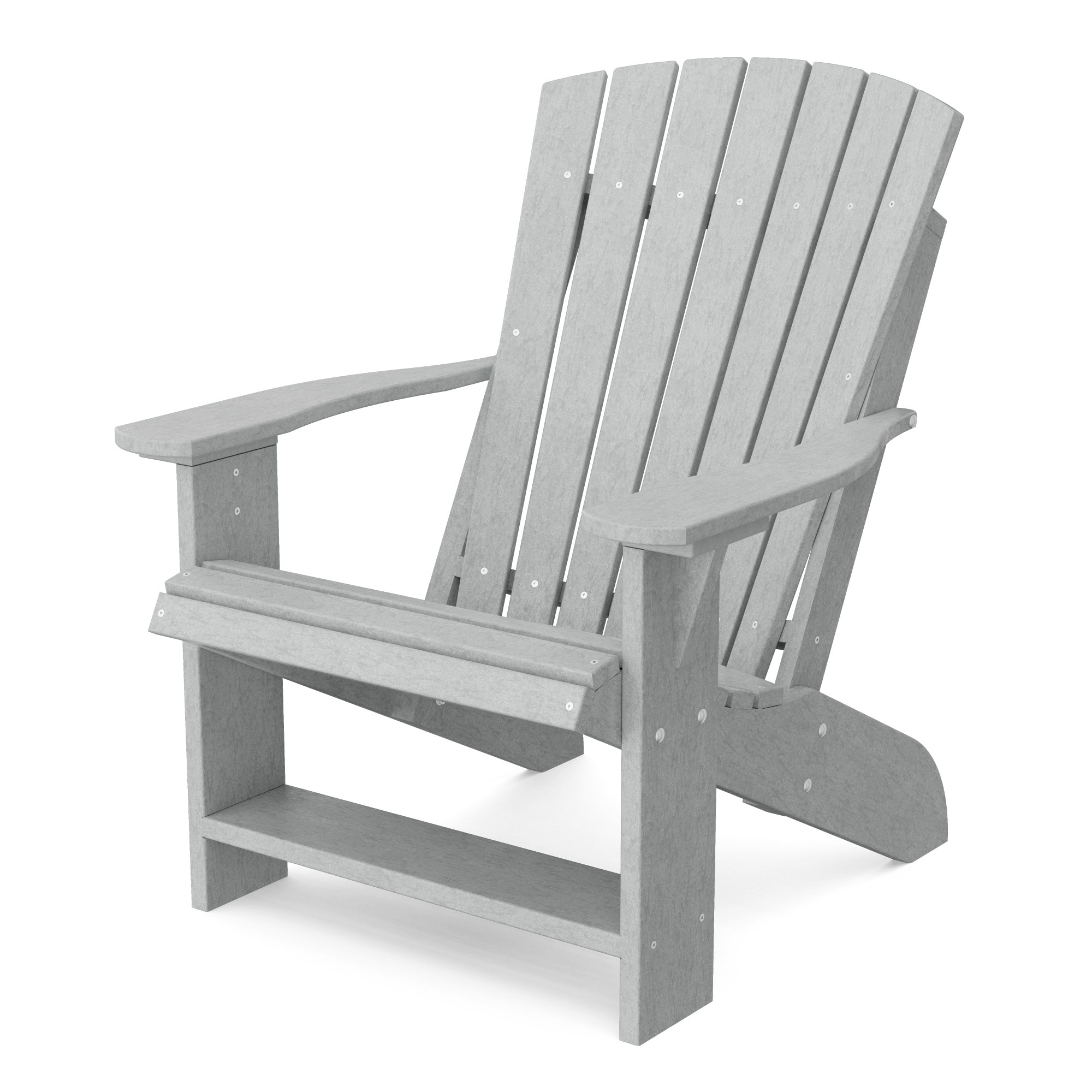 Wildridge LCC-114-LG Heritage Light Gray HDPE Frame Stationary Adirondack Chair with Slat Seat