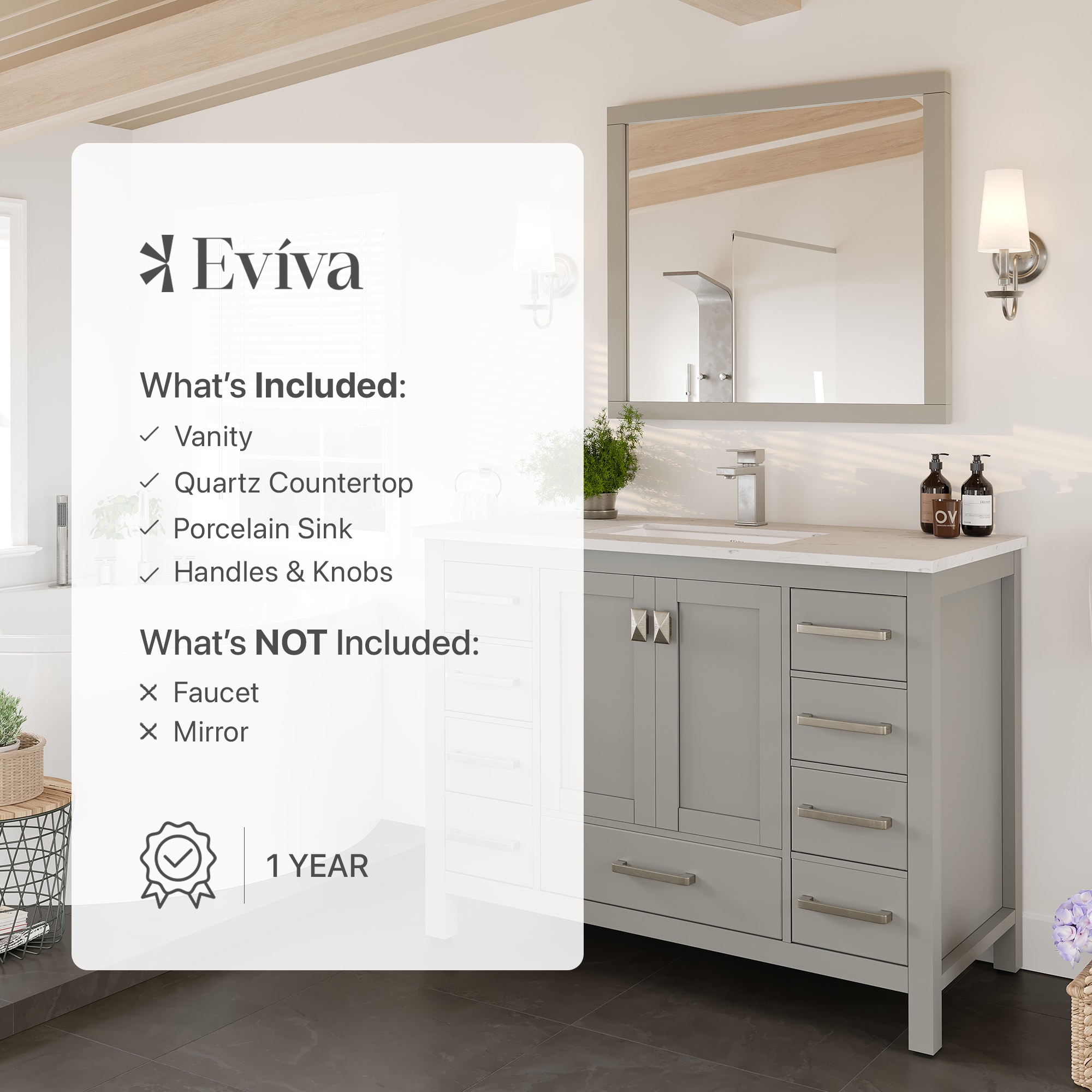 Eviva TVN414-42X18GR-Q Bath-Vanity-Combo - View #7