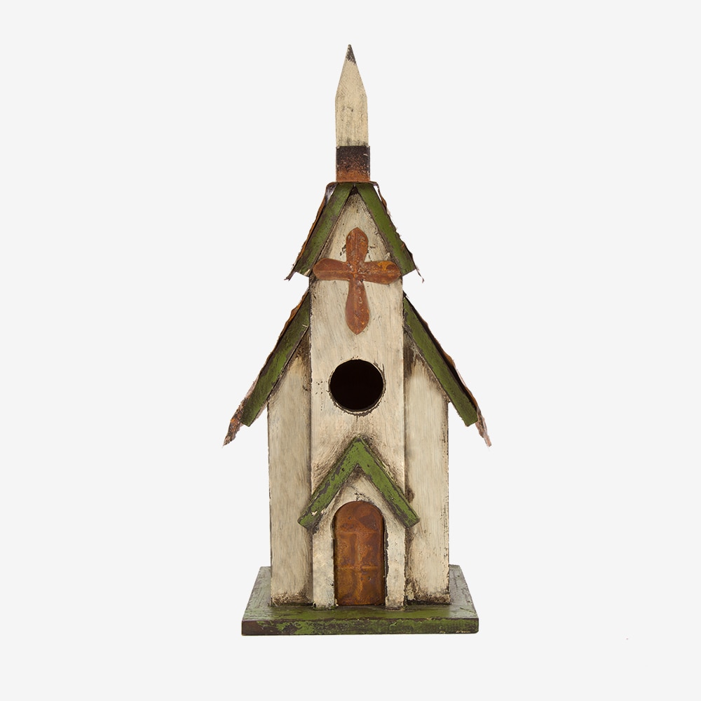 Glitzhome GH1419002226 14-Inches H Multi Wood Decorative Bird House