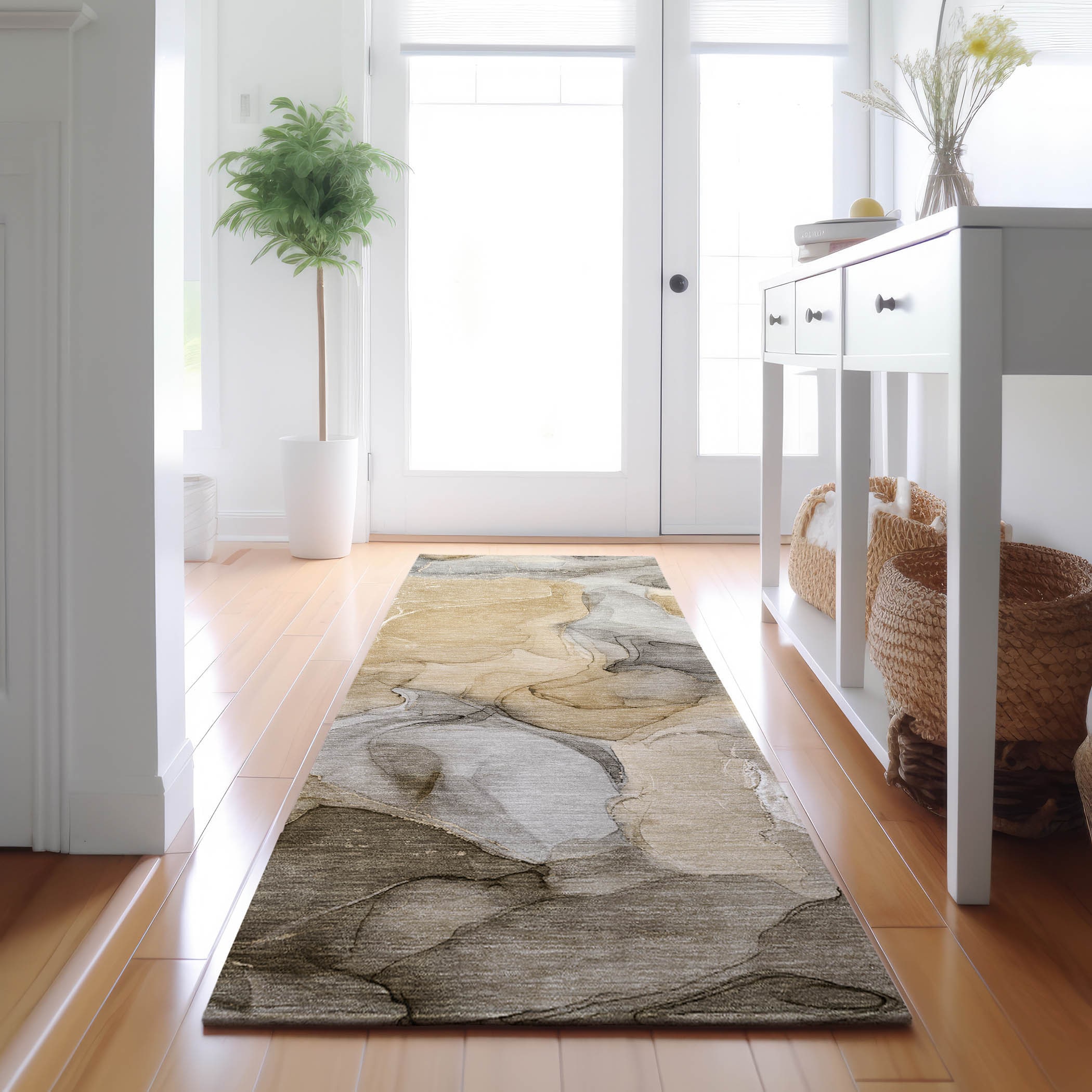Addison Rugs AMF550GY8X10 Mayfield AMF550GY 8 x 10 (ft) Loomed Polyester Gray Rectangular Indoor Geometric Machine washable Area rug