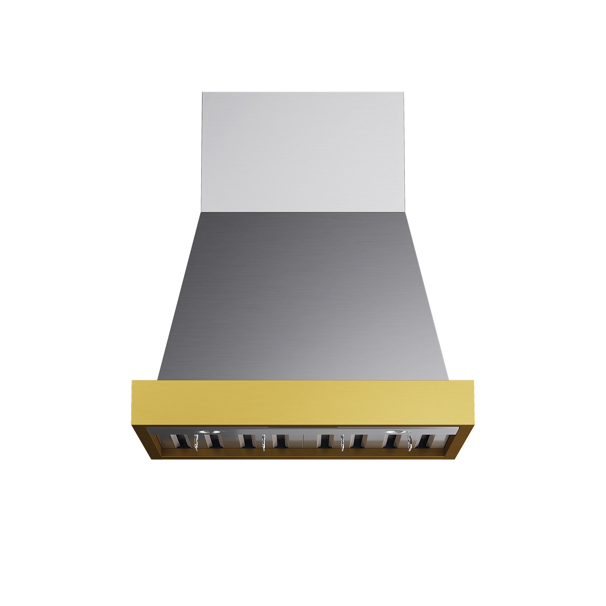 Kucht KRH30SG 30 inch Ducted 600-CFM Stainless Steel with Gold Accents Wall-Mounted Range Hood