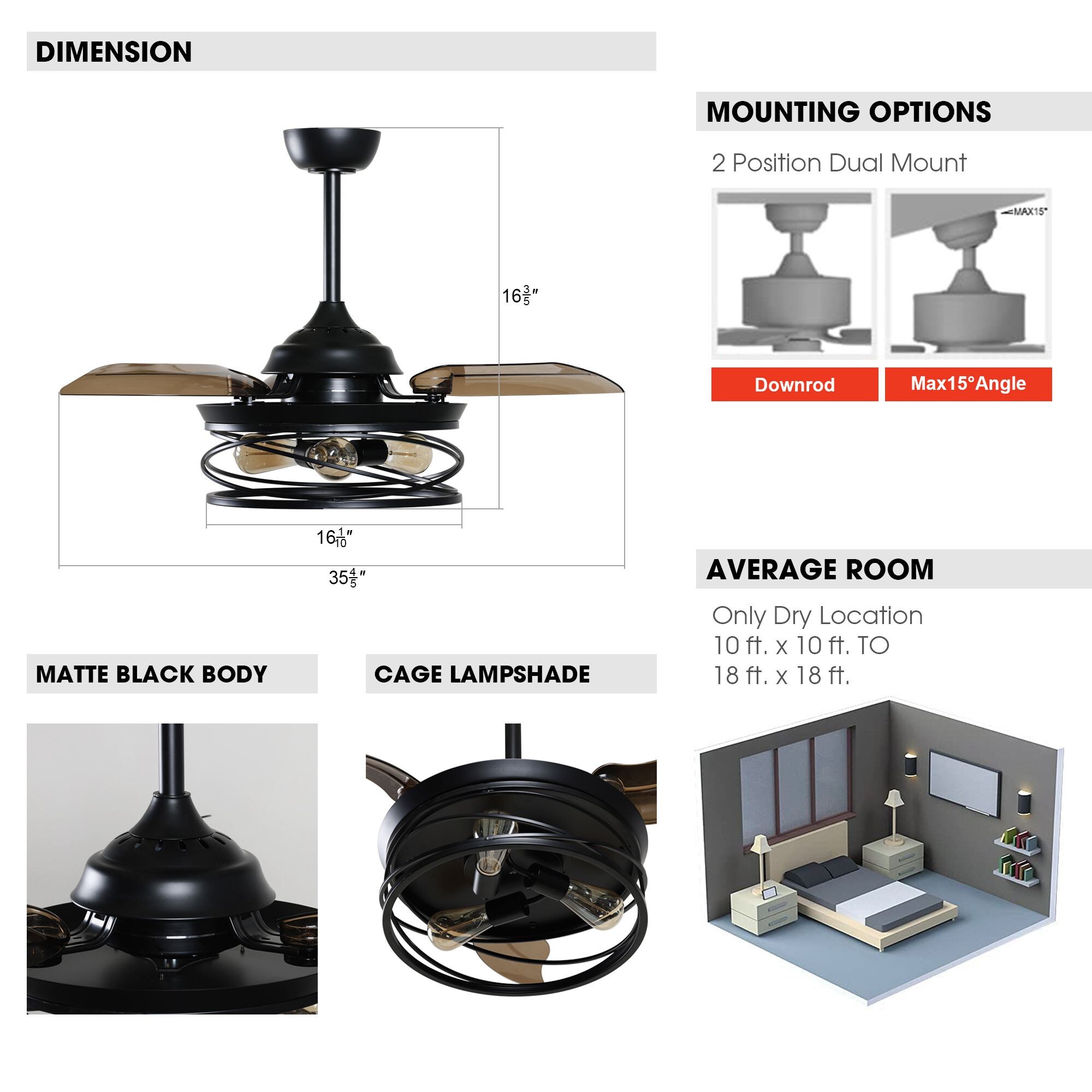 Parrot Uncle F3509110V Ceiling-Fans - View #8
