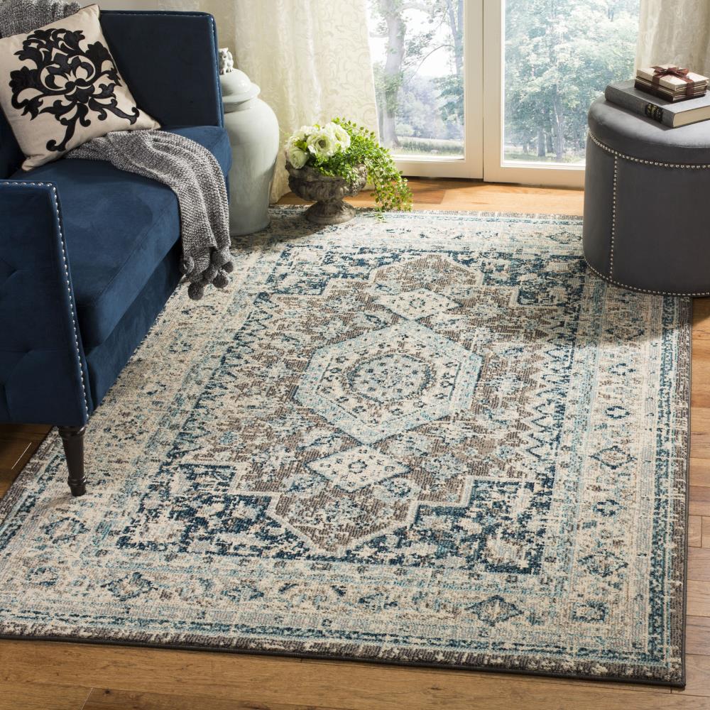Safavieh Phoenix Nuri 8 x 10 Gray/Blue Indoor Abstract Vintage Area Rug