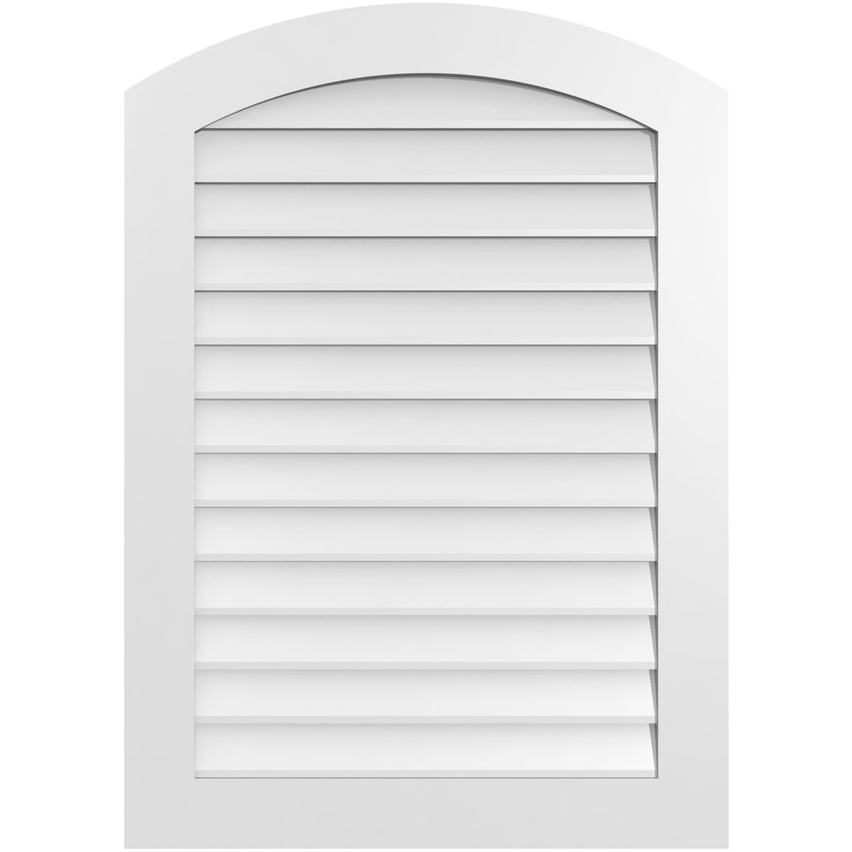 Ekena Millwork GVPAR30X4201SN 30-Inches x 42-Inches Off-white Round top PVC Gable Louver Vent