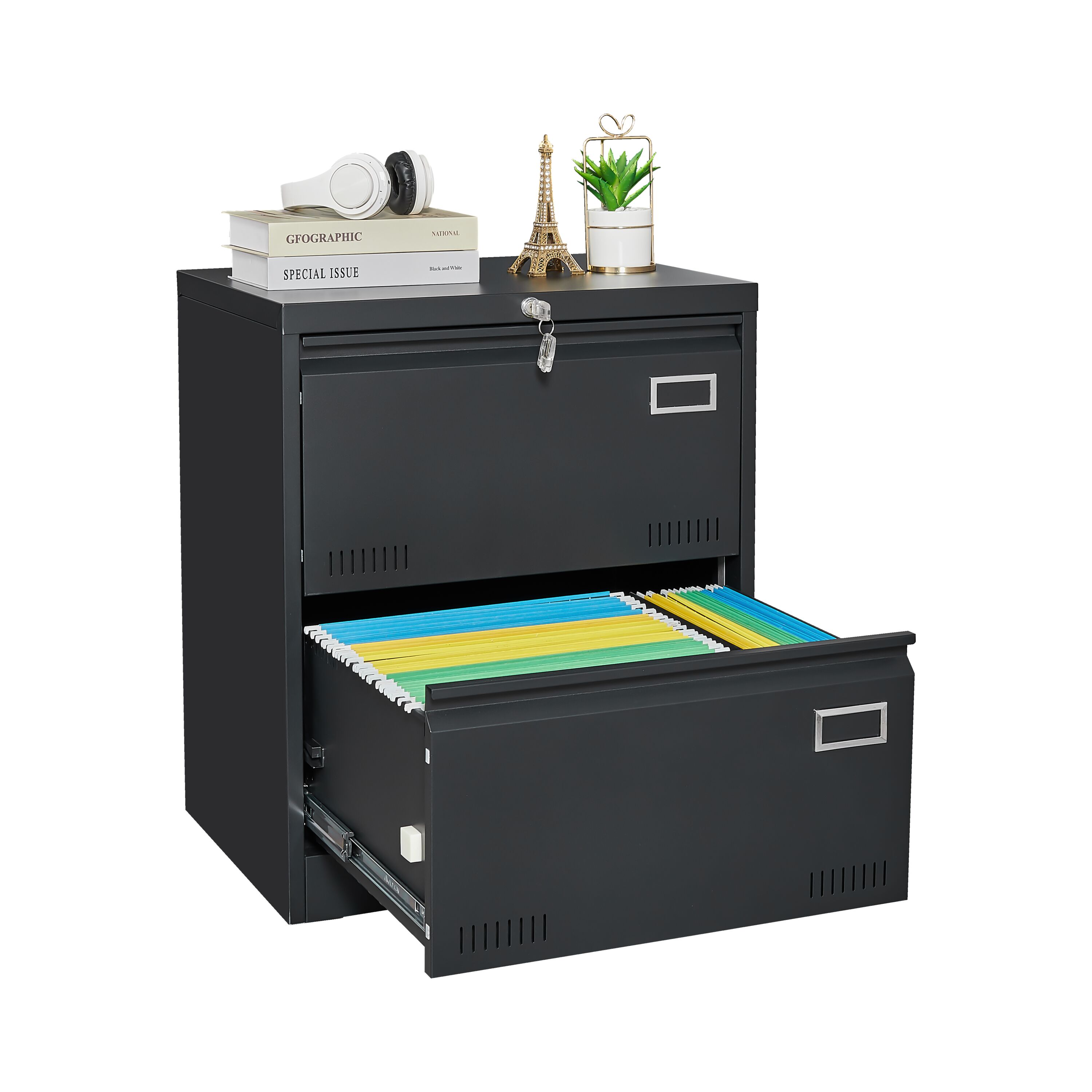 Siavonce XH60450 Black Office Cabinet