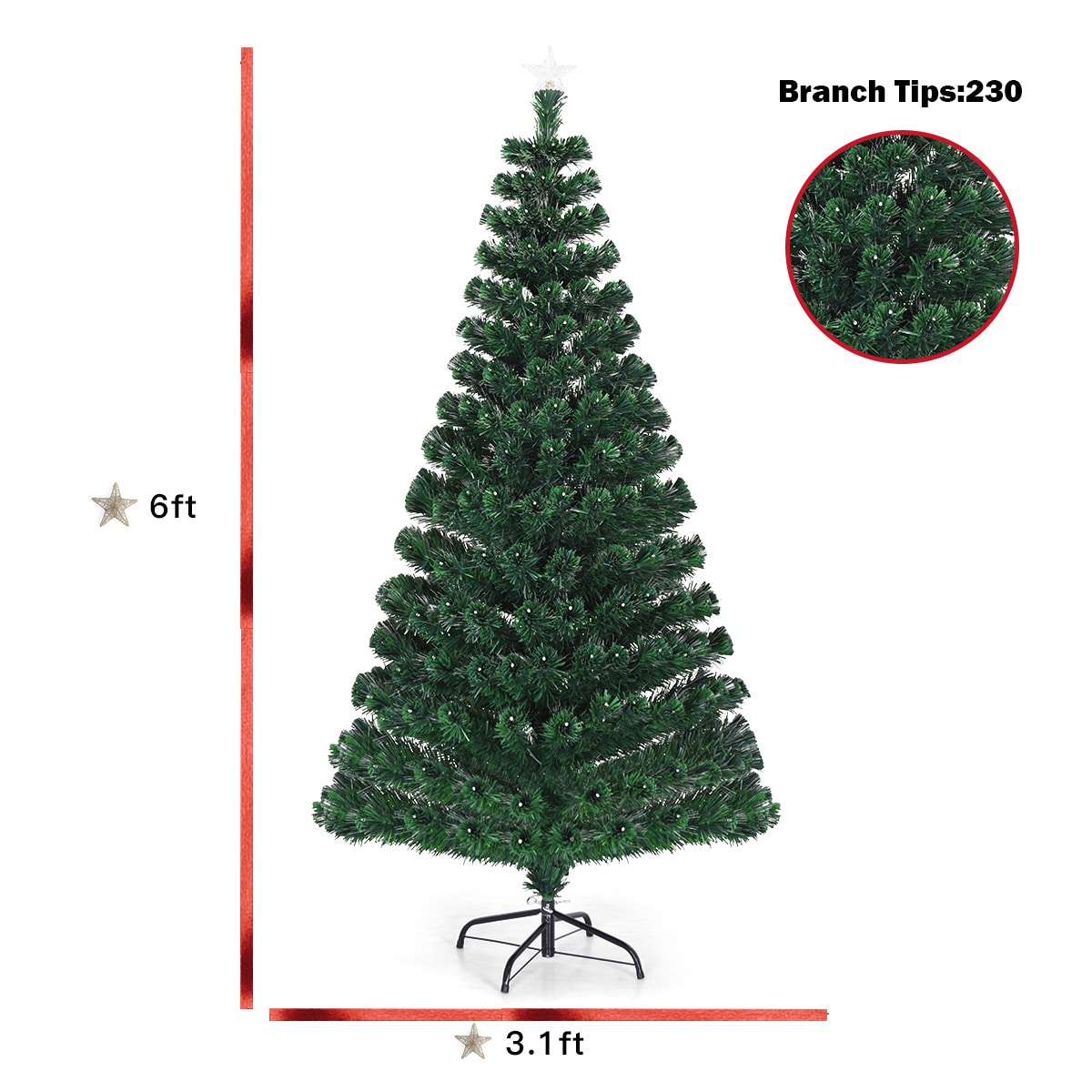 Costway CM20580 Artificial-Christmas-Trees - View #7