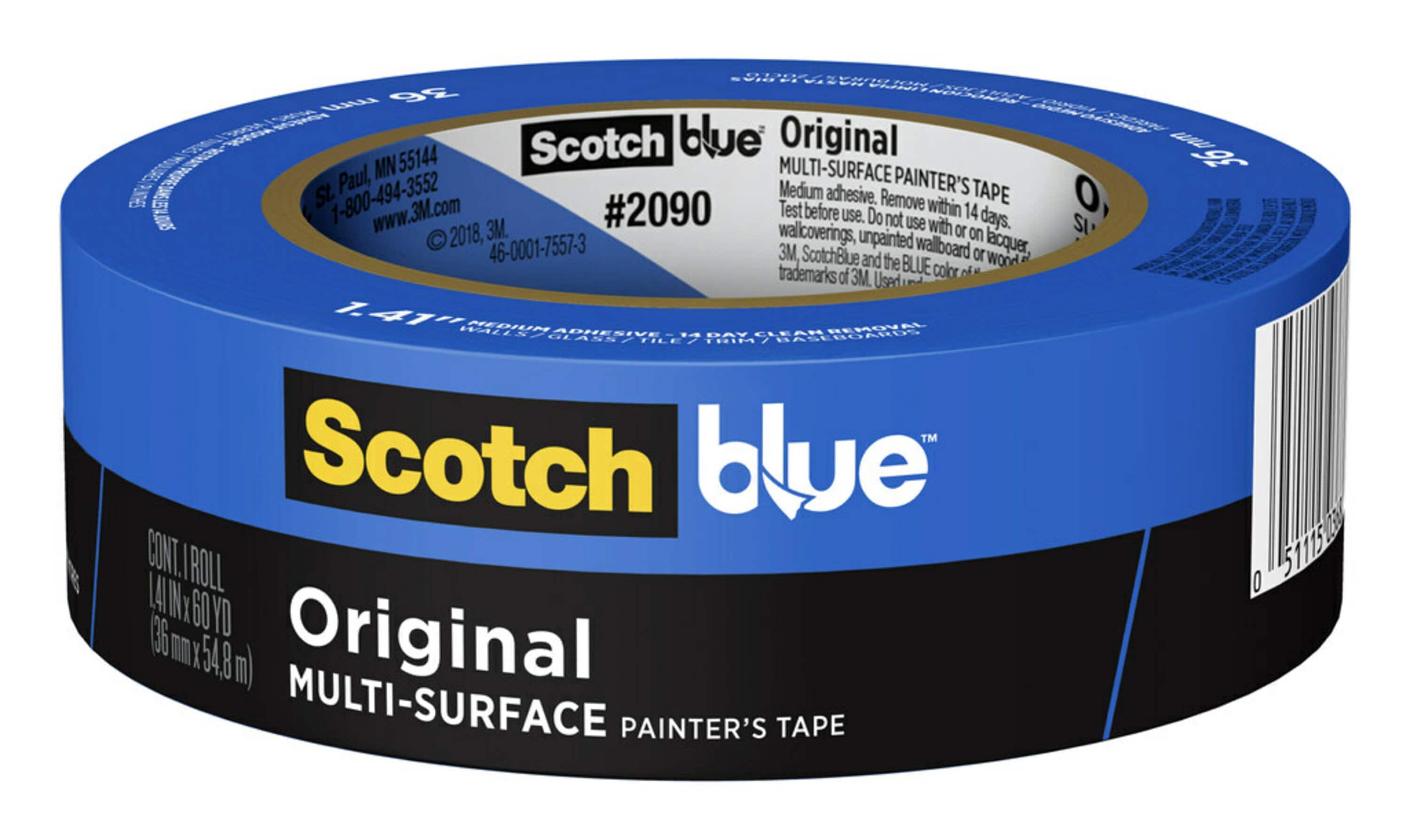 ScotchBlue Original Painter's Tape, 0.94 in x 60 yd, 3 Rolls