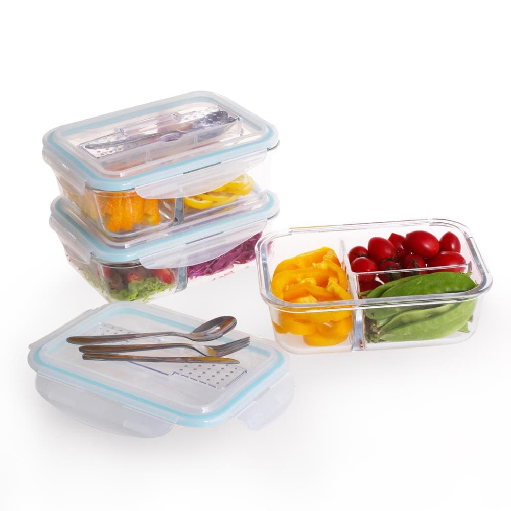 Genicook 3 Piece Quart Tempered Glass Food Storage Container at Lowes.com