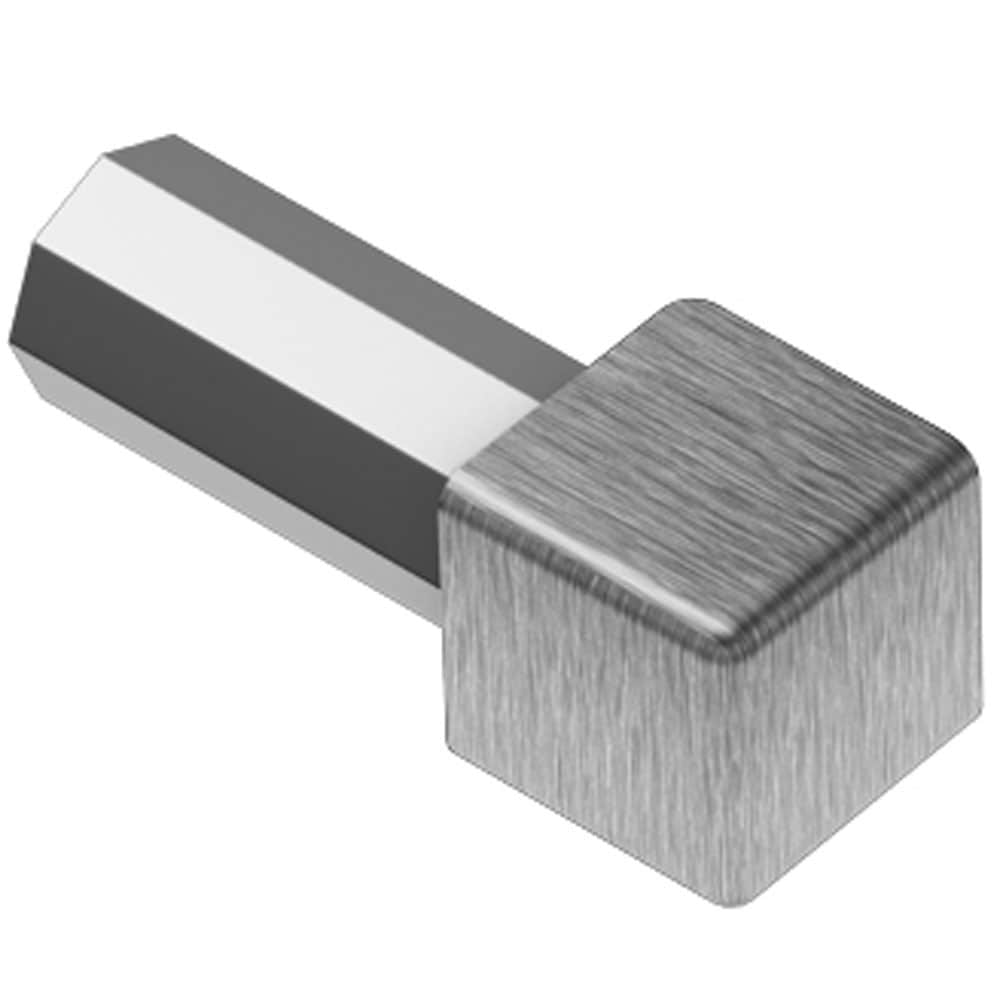Schluter Systems EV/Q150EB Quadec 0.563-in W x 1-in L Brushed stainless steel Steel Inside/Outside corner Tile Edge Trim