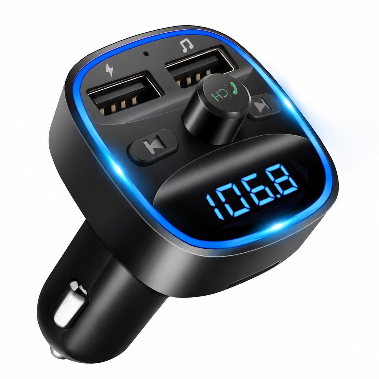 Oyezvary  Bluetooth FM Transmitter Wireless Radio Adapter Car Kit with Dual USB Charging Audio Receiver Car Charger MP3 Player Support Hands Free
