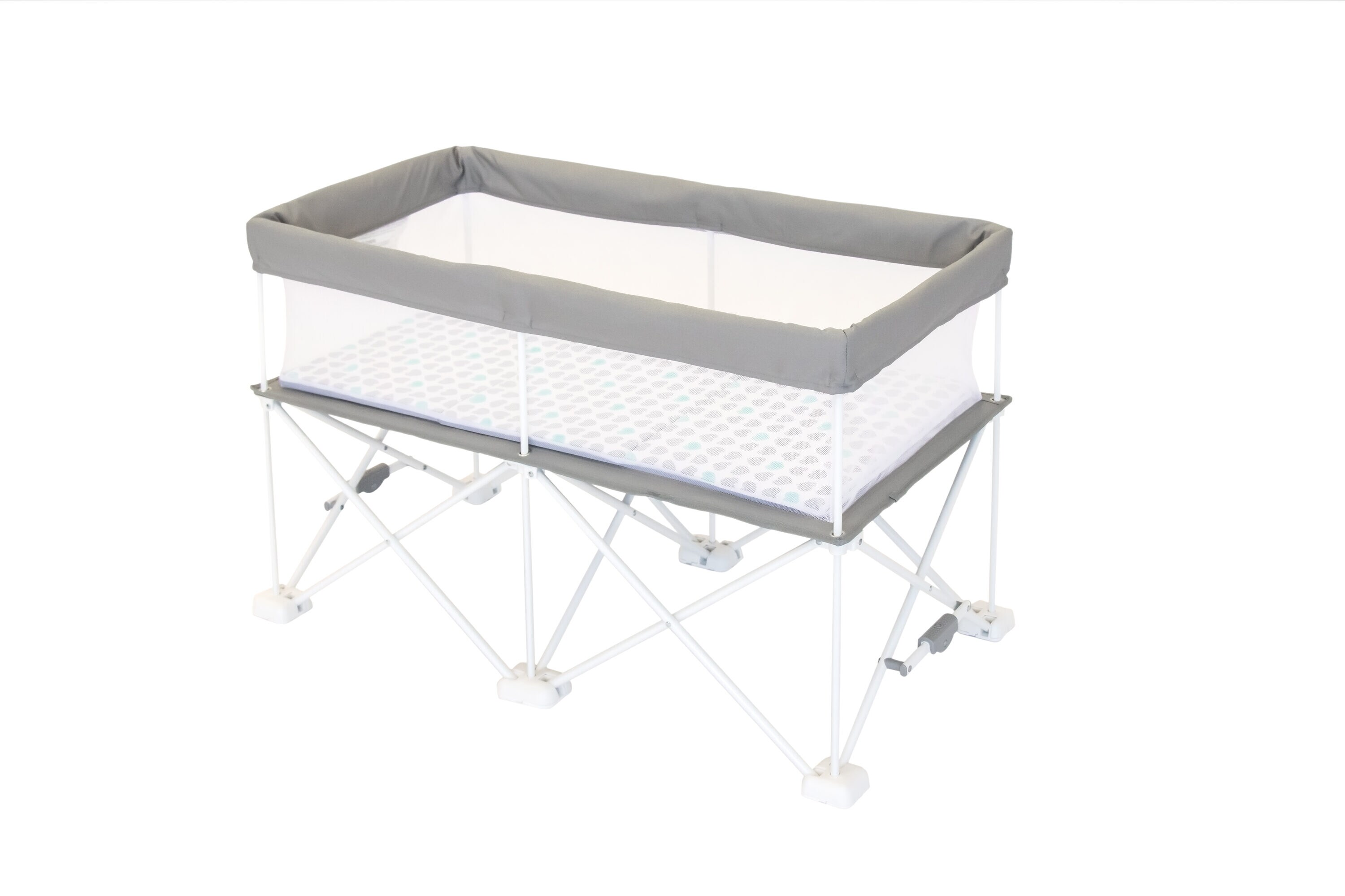 Gray Portable Infant Bassinet with Padded Insert