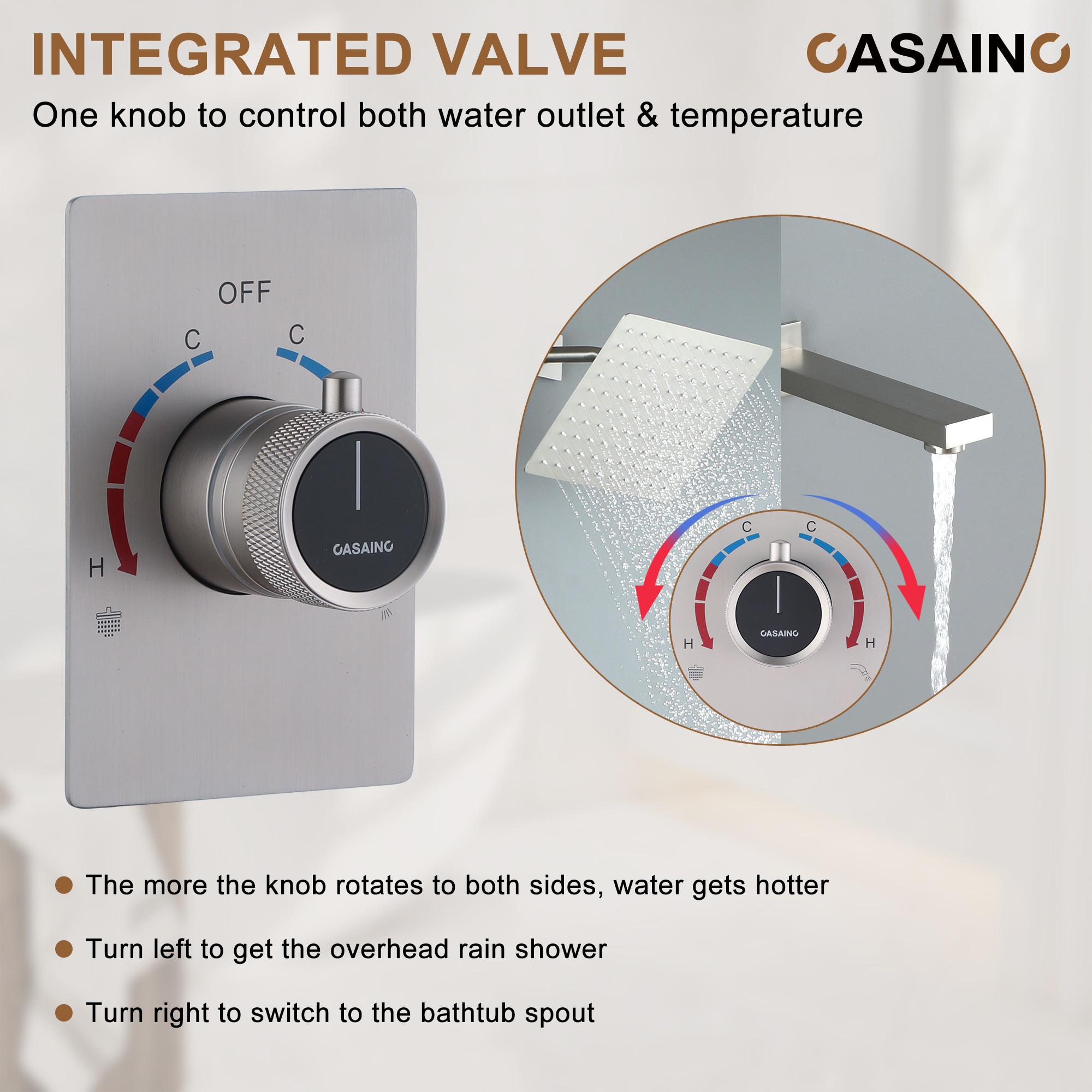 CASAINC CASA07CP Showerhead-Bar-Panels - View #6