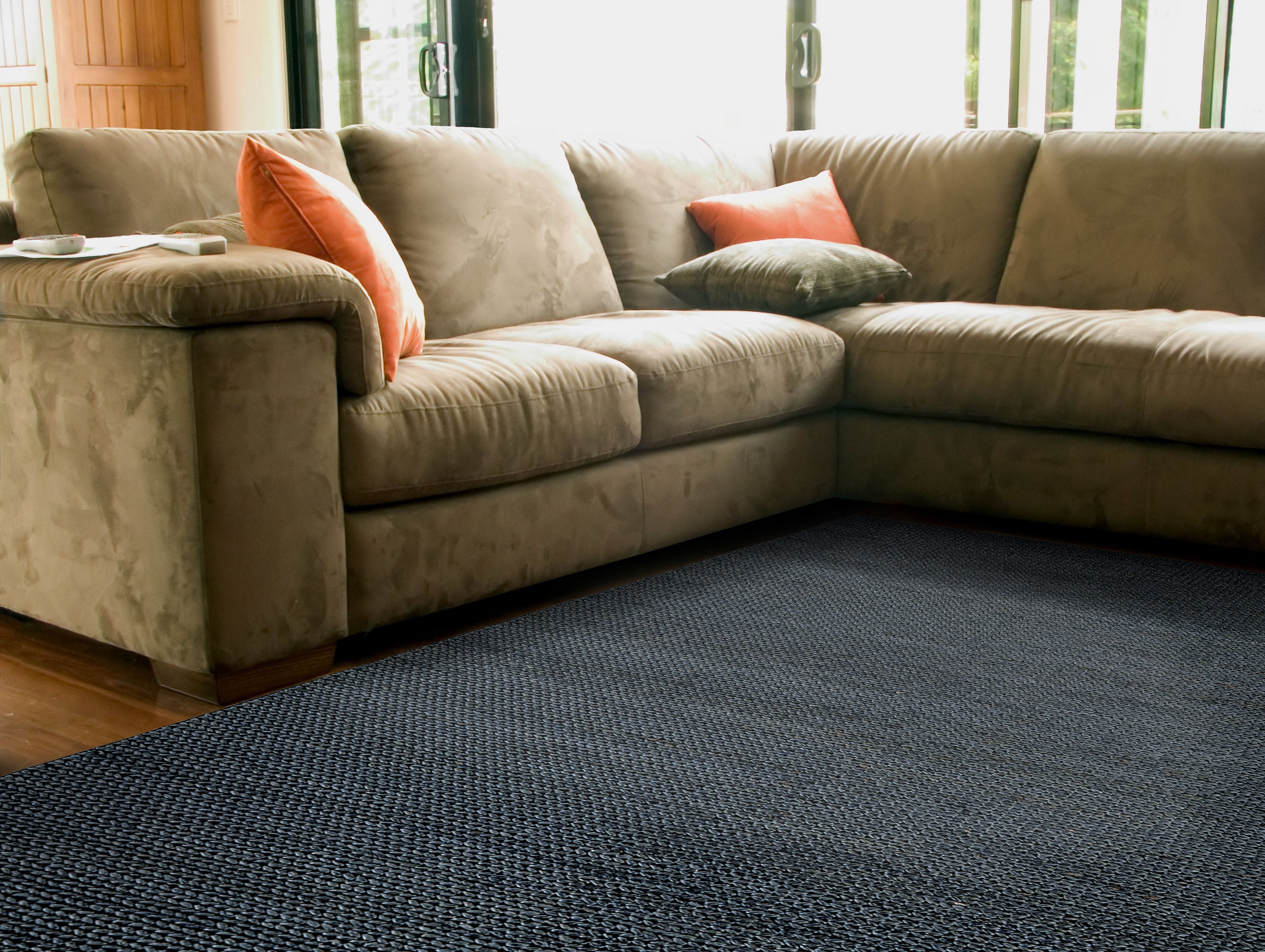 Room Envy I20R0526DNY000E10 Lorne 5 x 8 (ft) Loomed Jute Dark Navy Blue Rectangular Indoor Solid Coastal Area rug