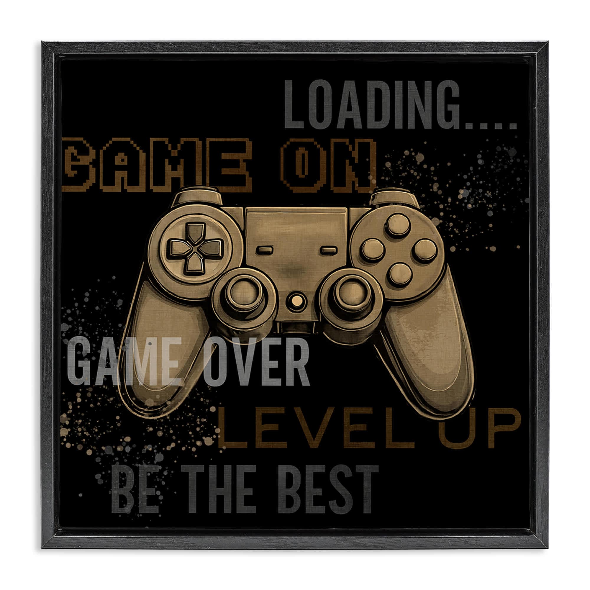 Stupell Industries BS-063-FFB-17X17 Gamer Controls Phrases Floating Frame design by Kim Allen